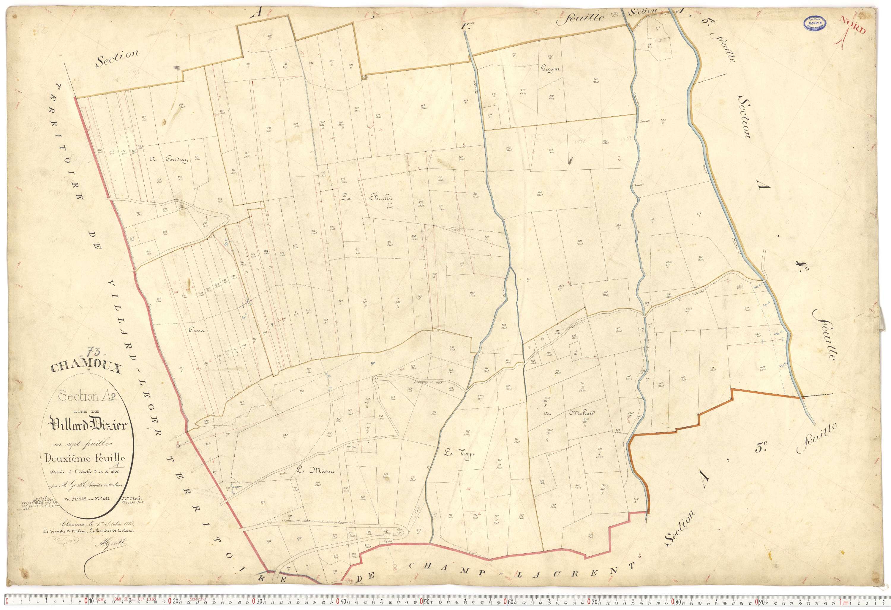 Chamoux-sur-Gelon - Cadastre français (1884).