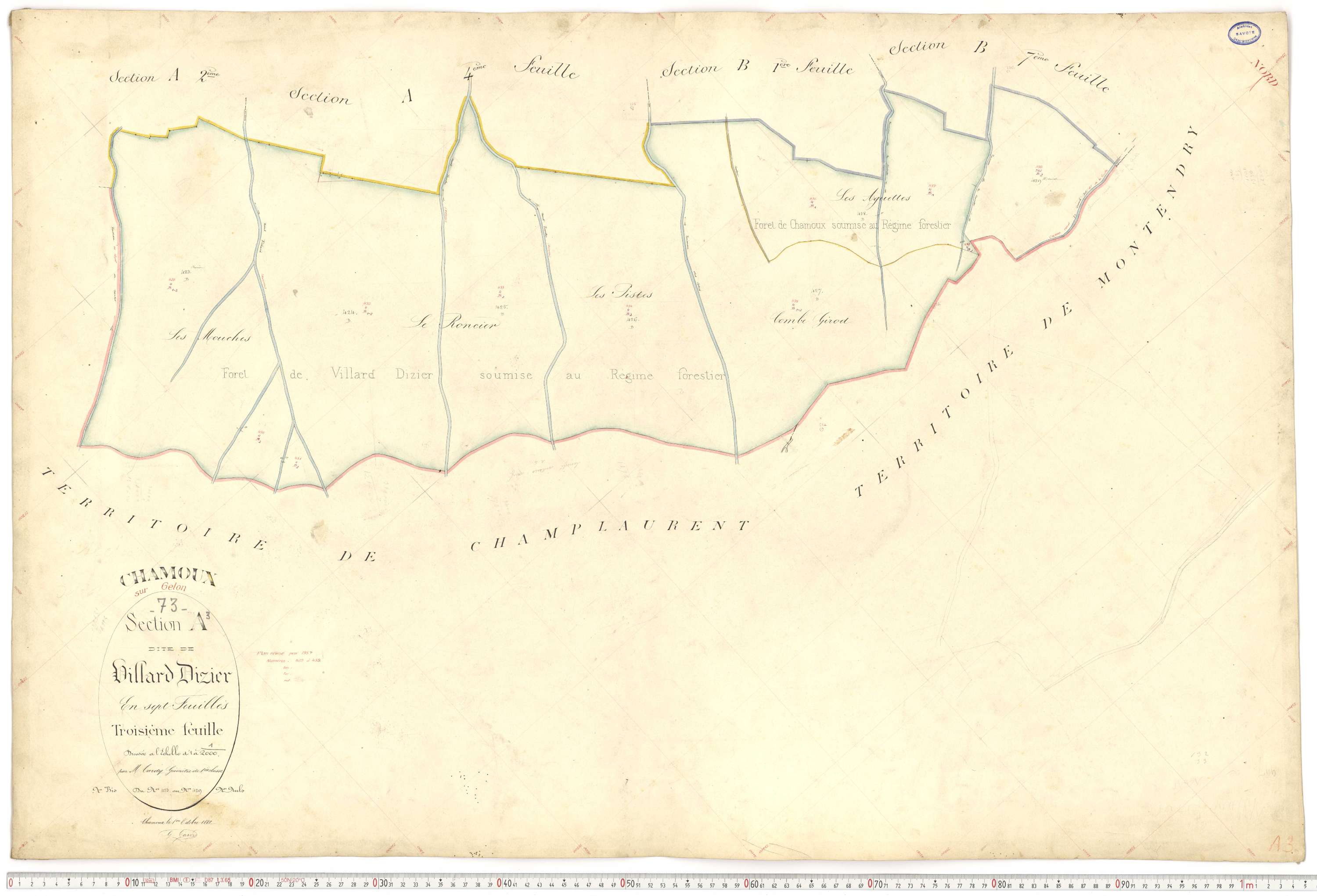 Chamoux-sur-Gelon - Cadastre français (1884).