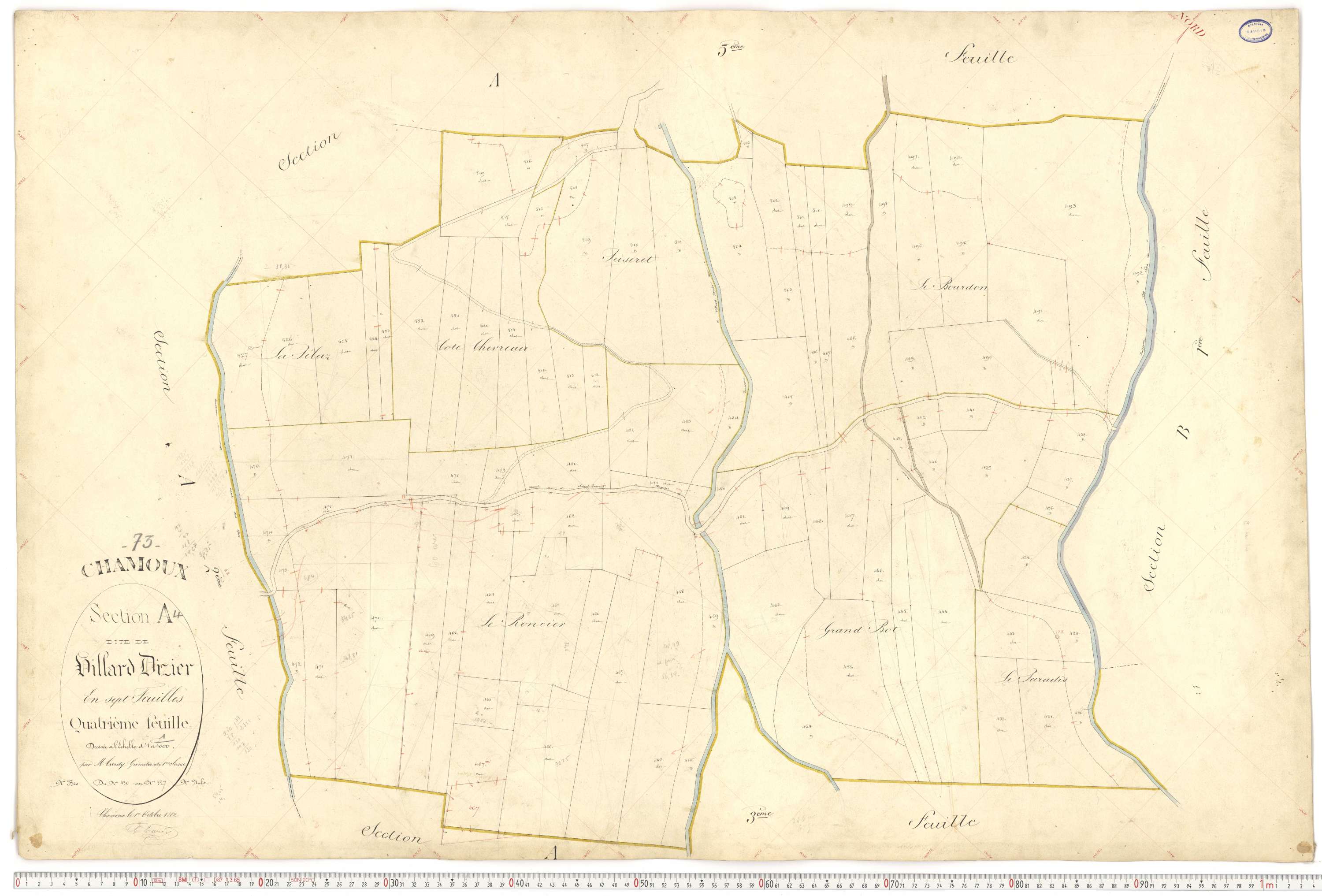 Chamoux-sur-Gelon - Cadastre français (1884).