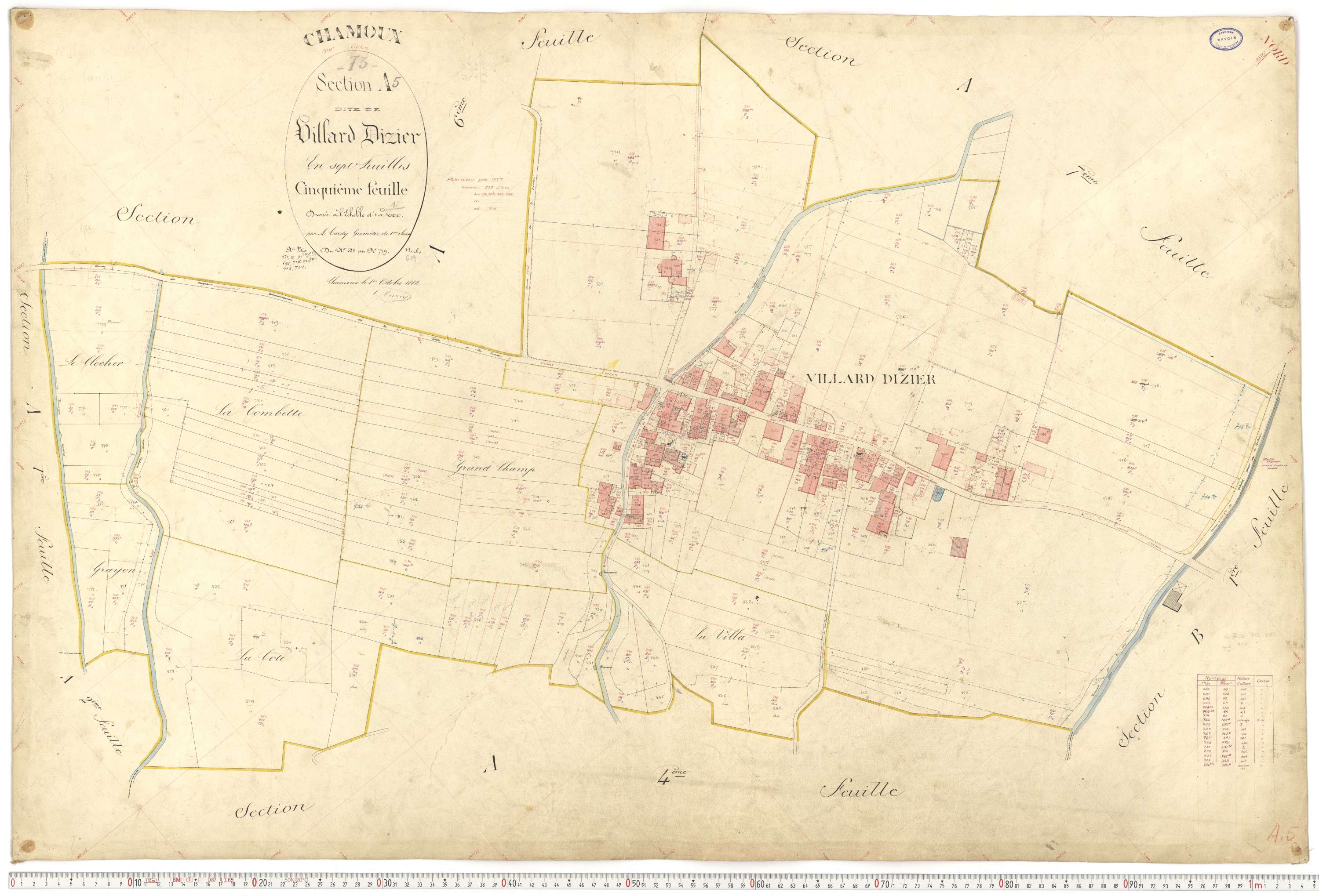 Chamoux-sur-Gelon - Cadastre français (1884).