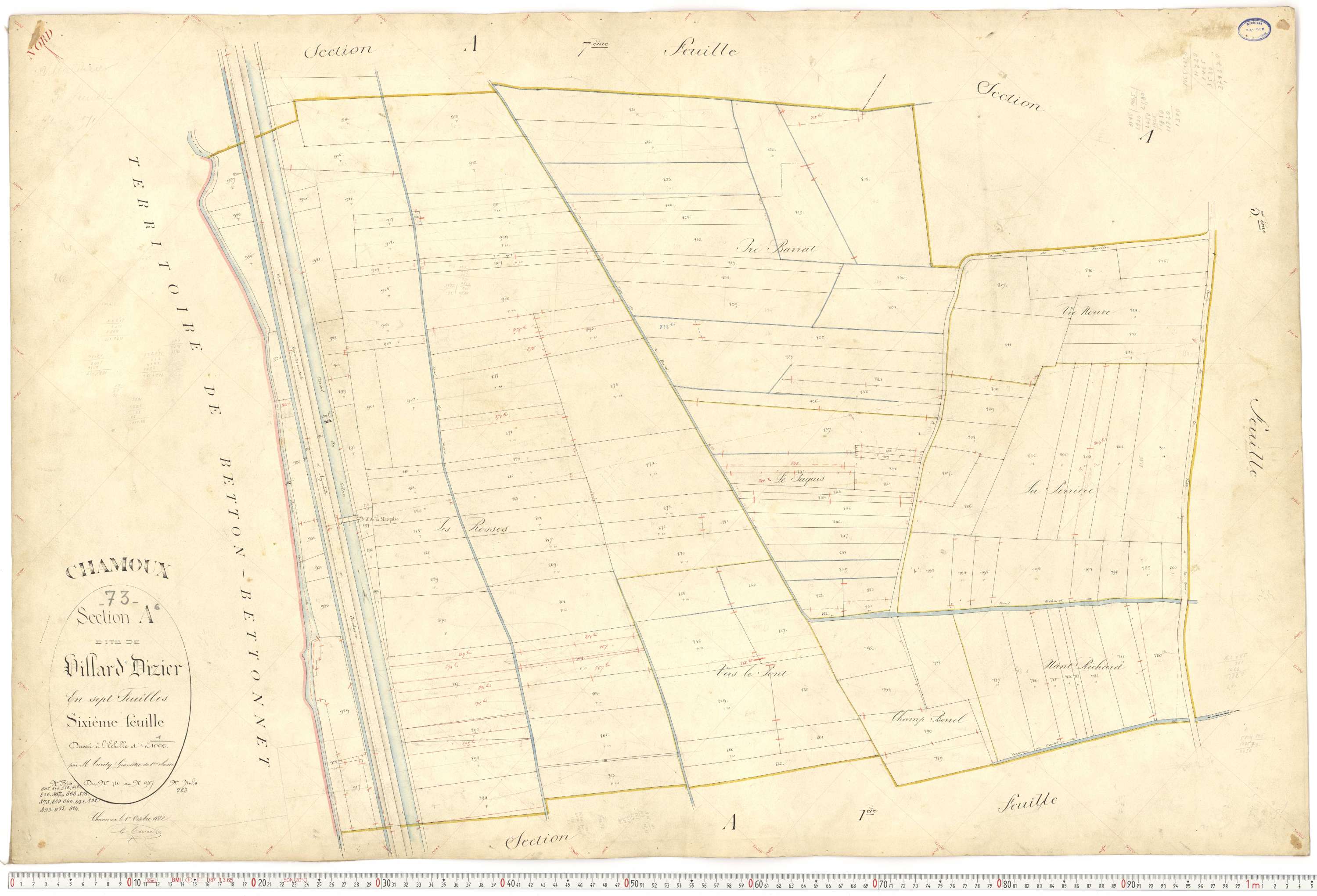 Chamoux-sur-Gelon - Cadastre français (1884).