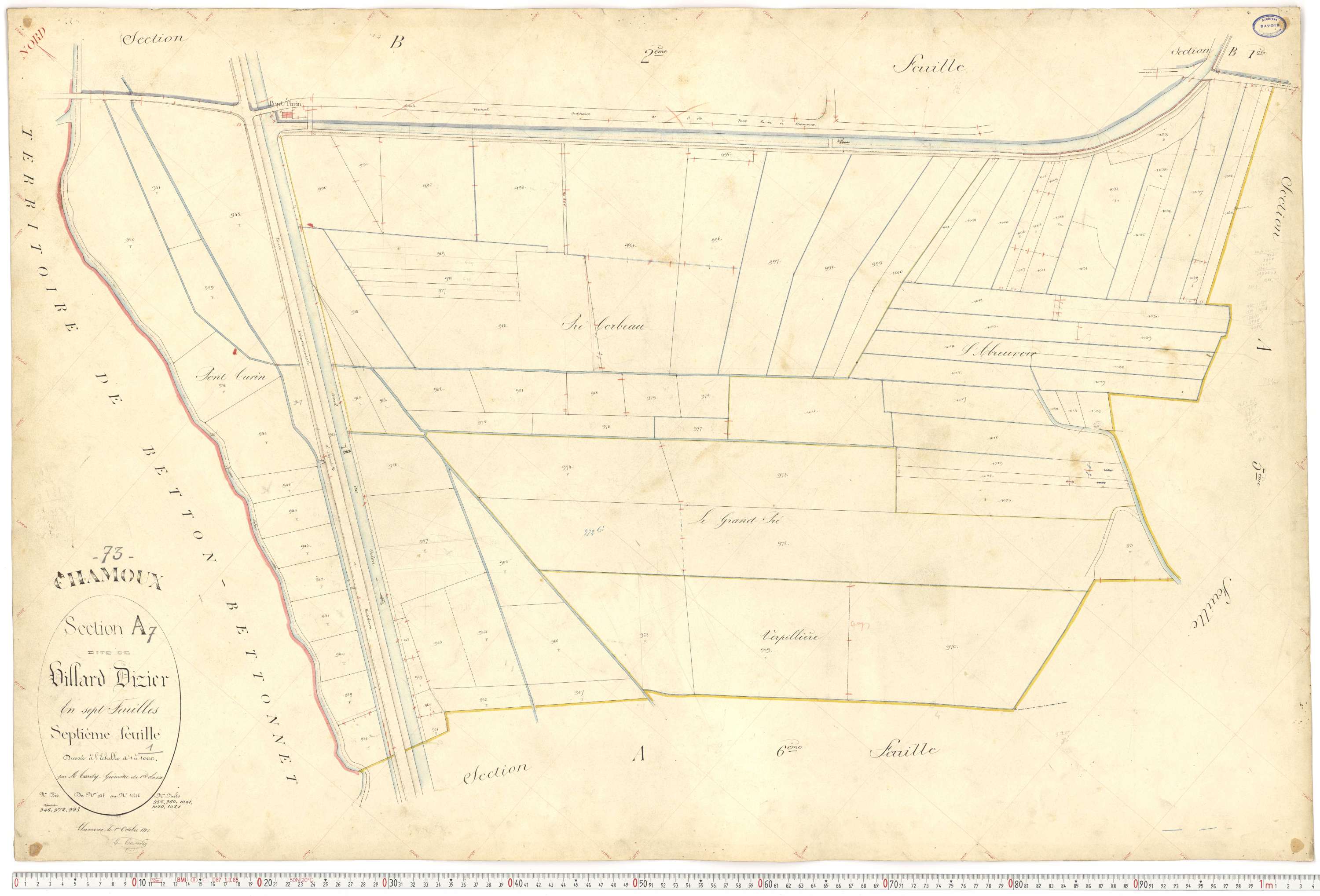 Chamoux-sur-Gelon - Cadastre français (1884).