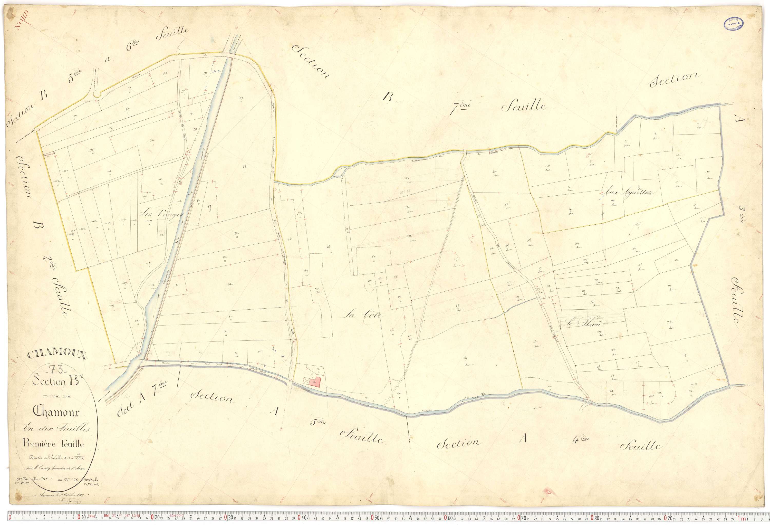 Chamoux-sur-Gelon - Cadastre français (1884).