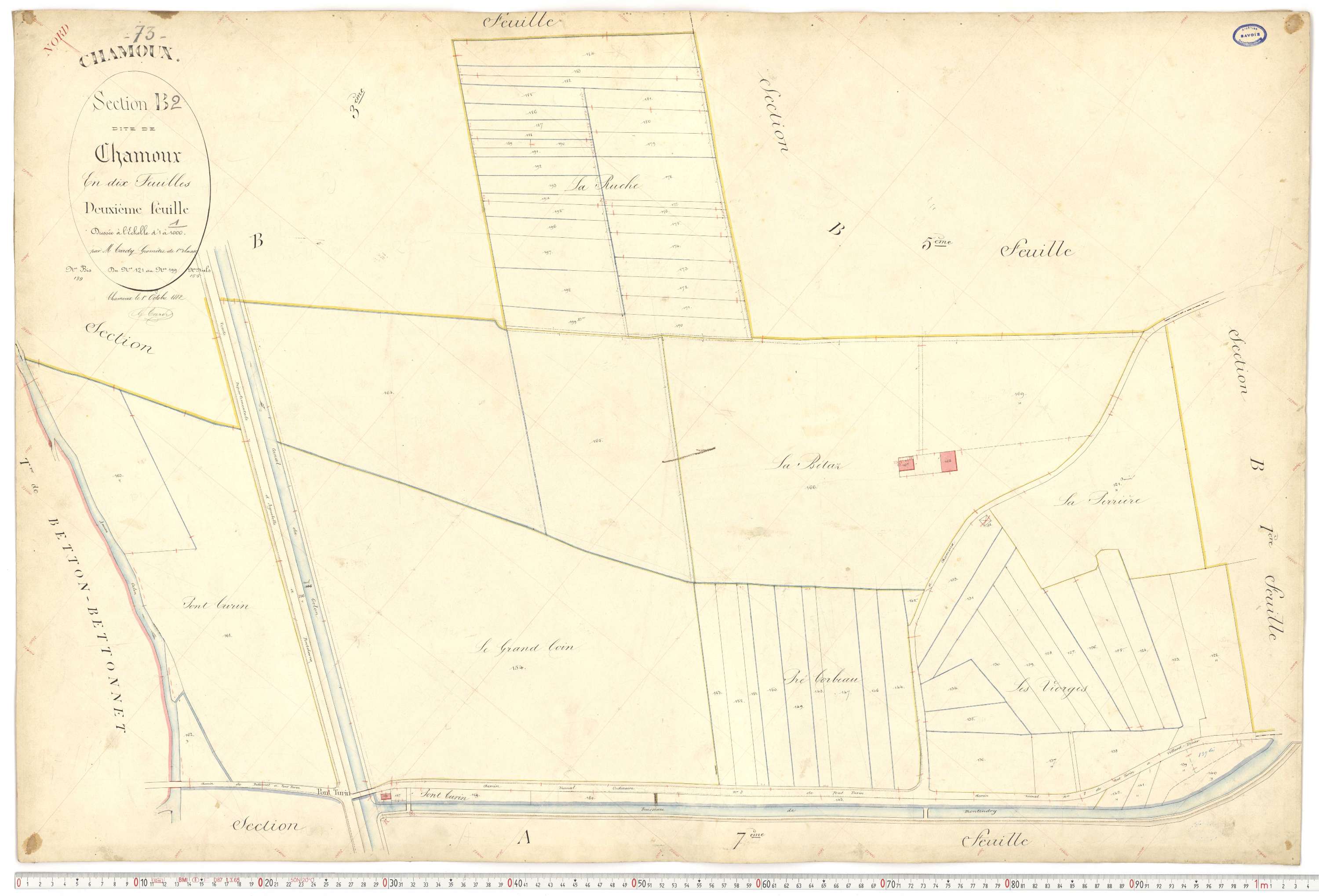 Chamoux-sur-Gelon - Cadastre français (1884).