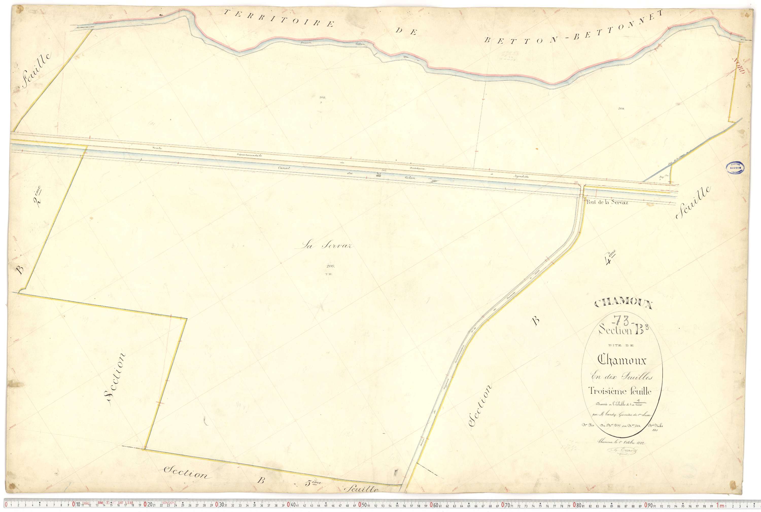 Chamoux-sur-Gelon - Cadastre français (1884).