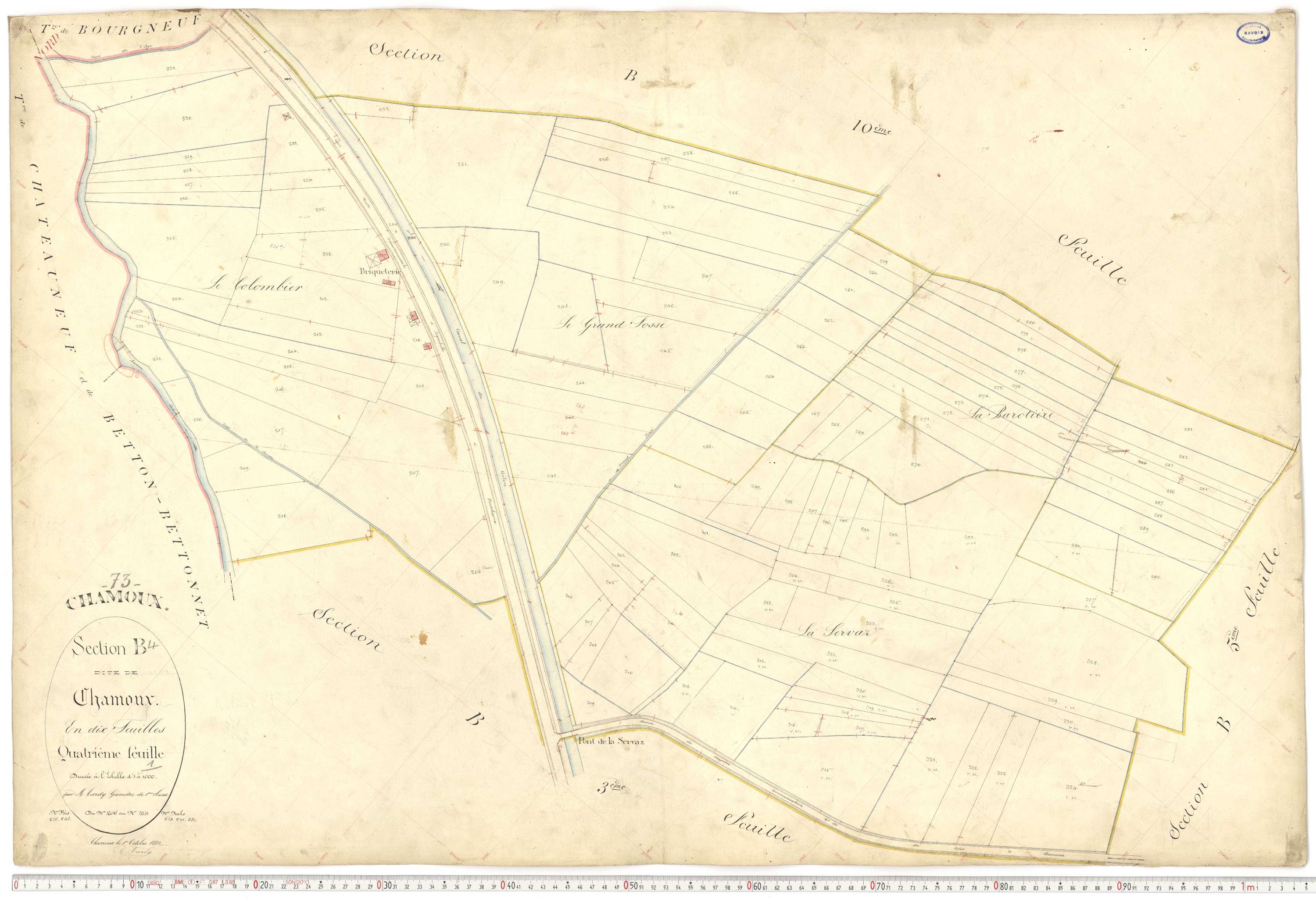 Chamoux-sur-Gelon - Cadastre français (1884).