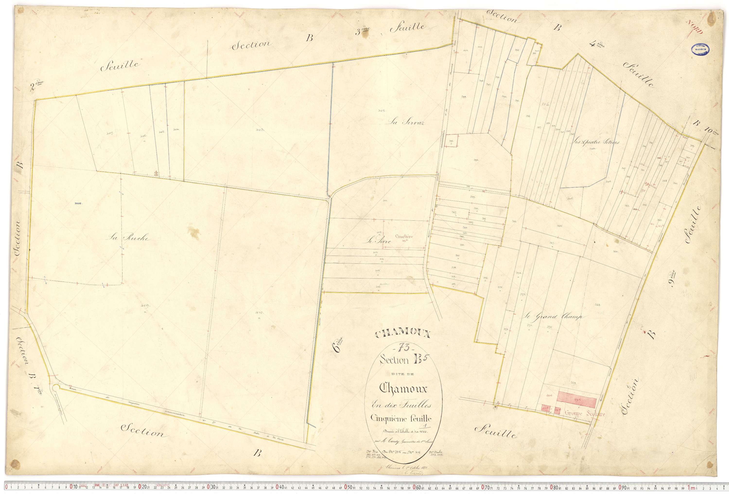 Chamoux-sur-Gelon - Cadastre français (1884).