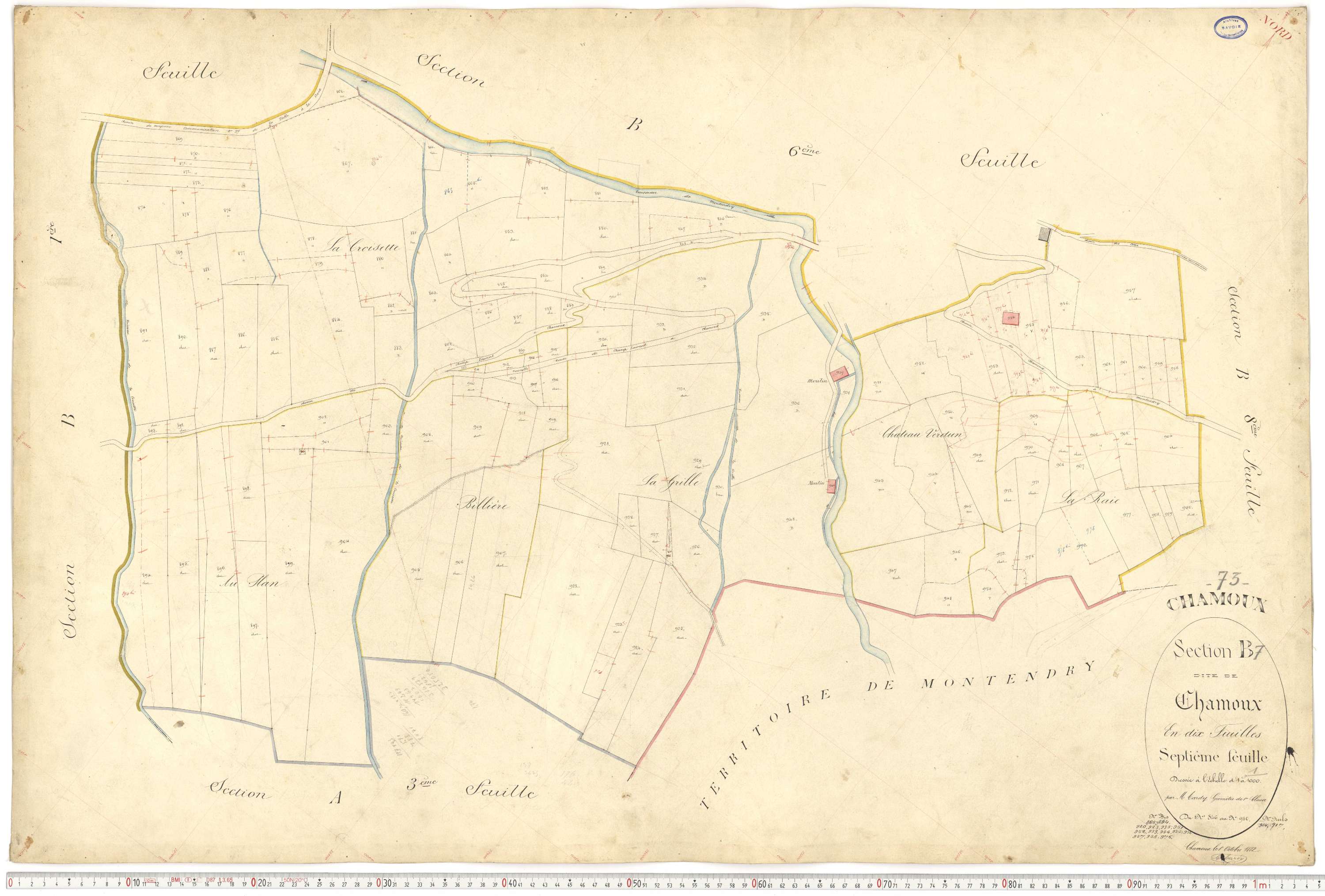 Chamoux-sur-Gelon - Cadastre français (1884).