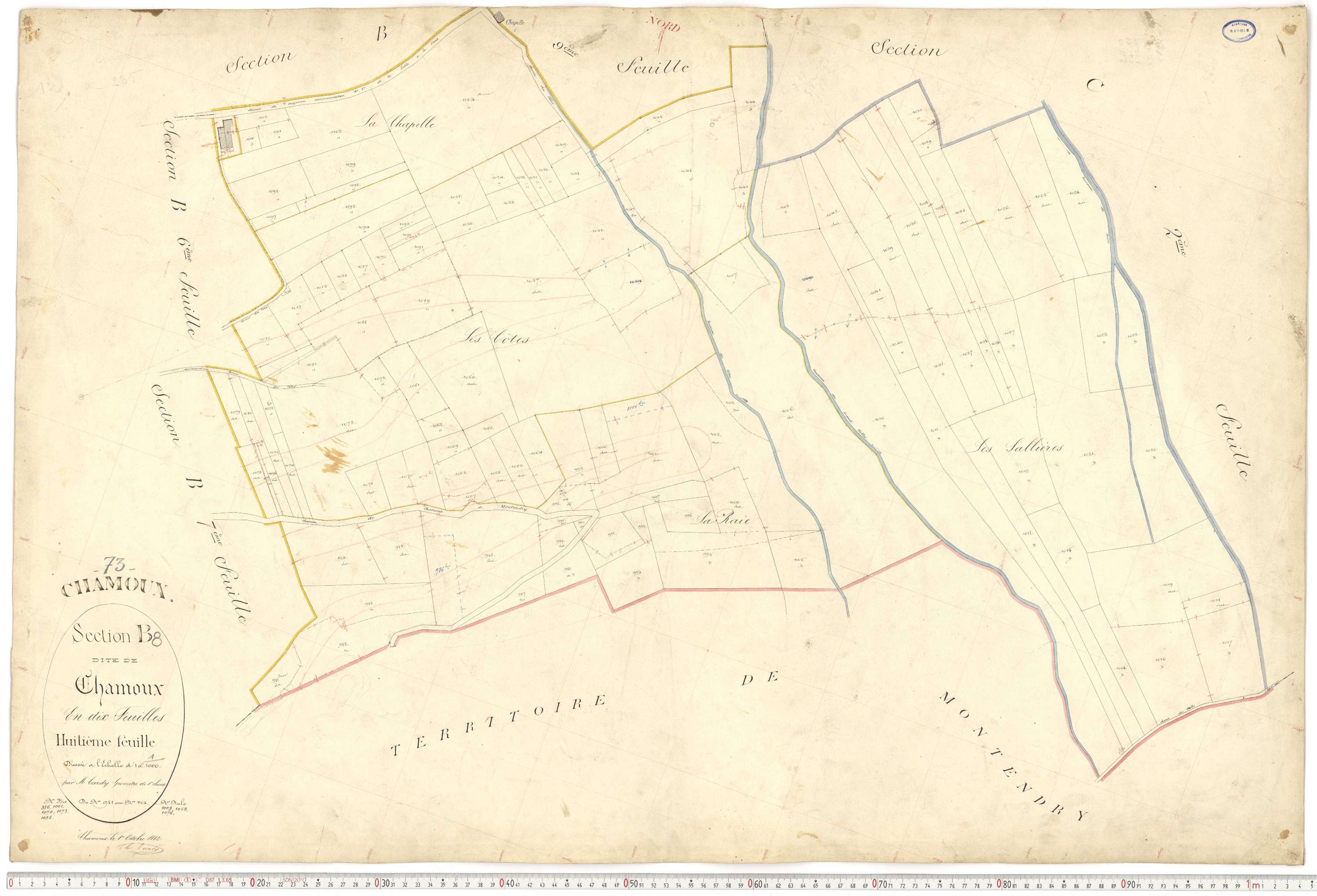 Chamoux-sur-Gelon - Cadastre français (1884).