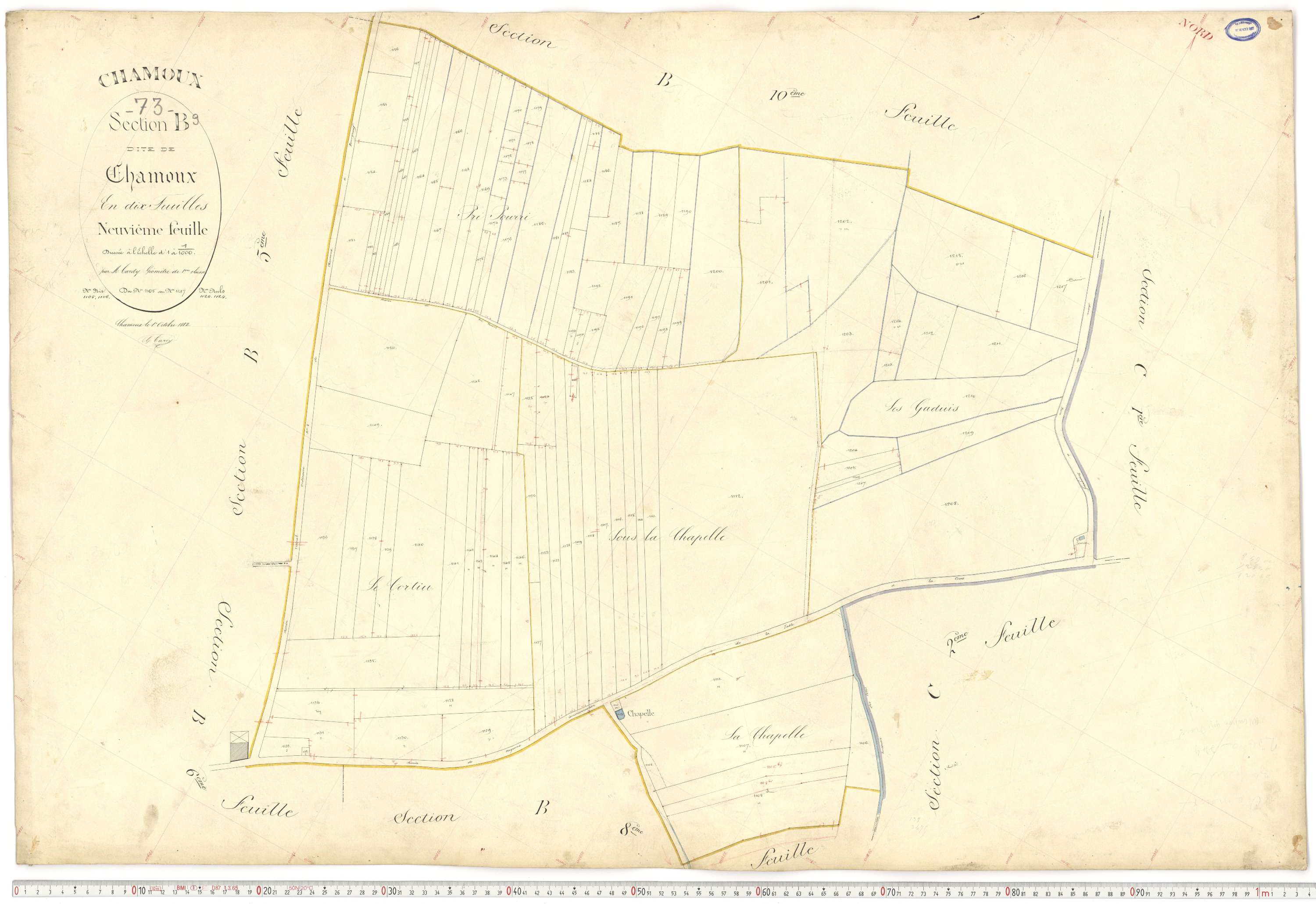Chamoux-sur-Gelon - Cadastre français (1884).