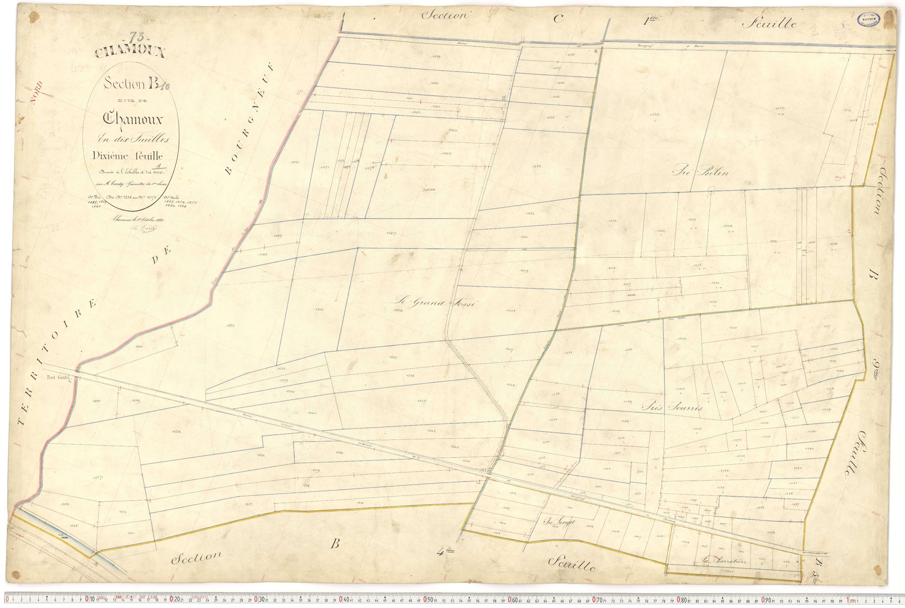 Chamoux-sur-Gelon - Cadastre français (1884).