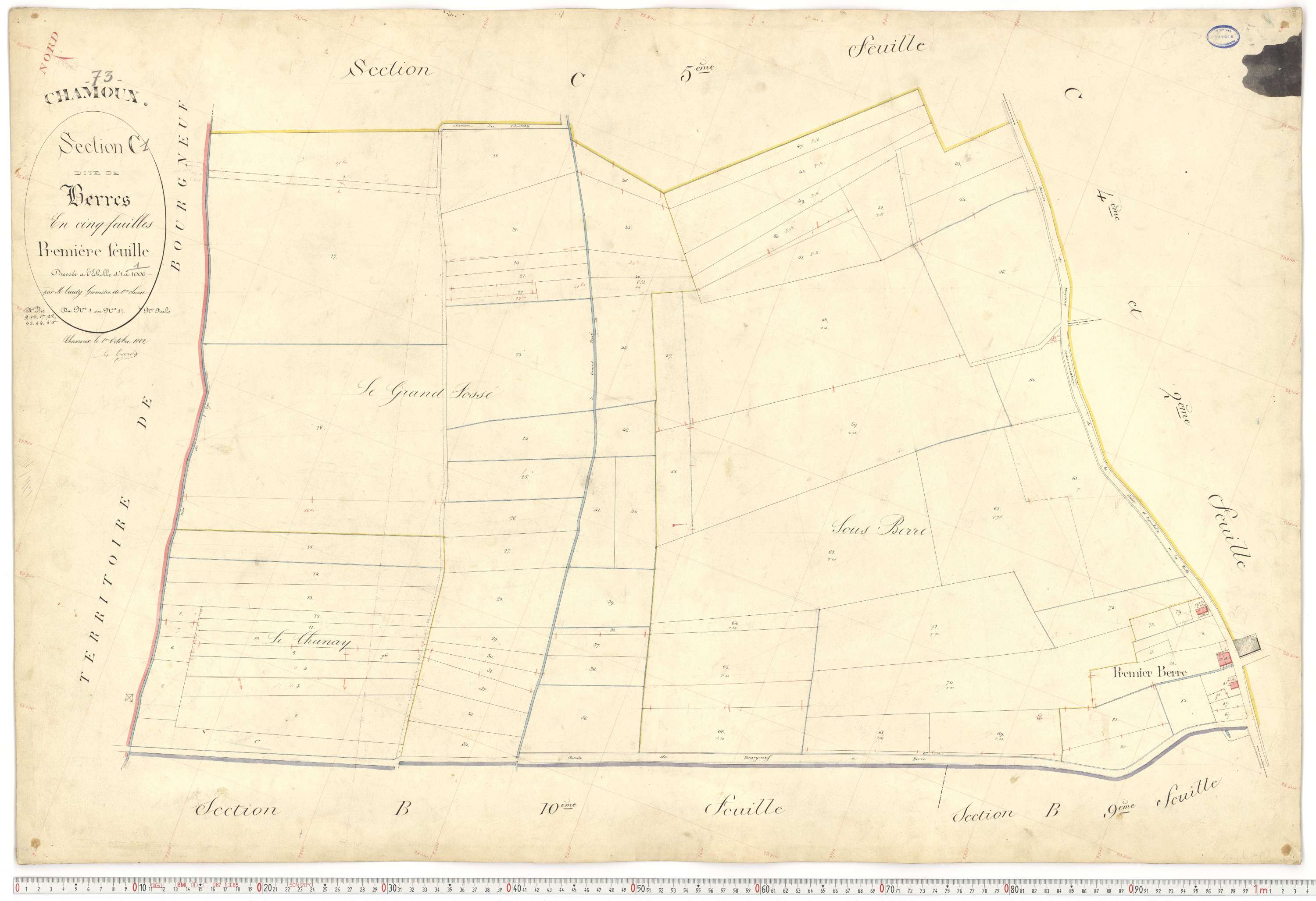 Chamoux-sur-Gelon - Cadastre français (1884).