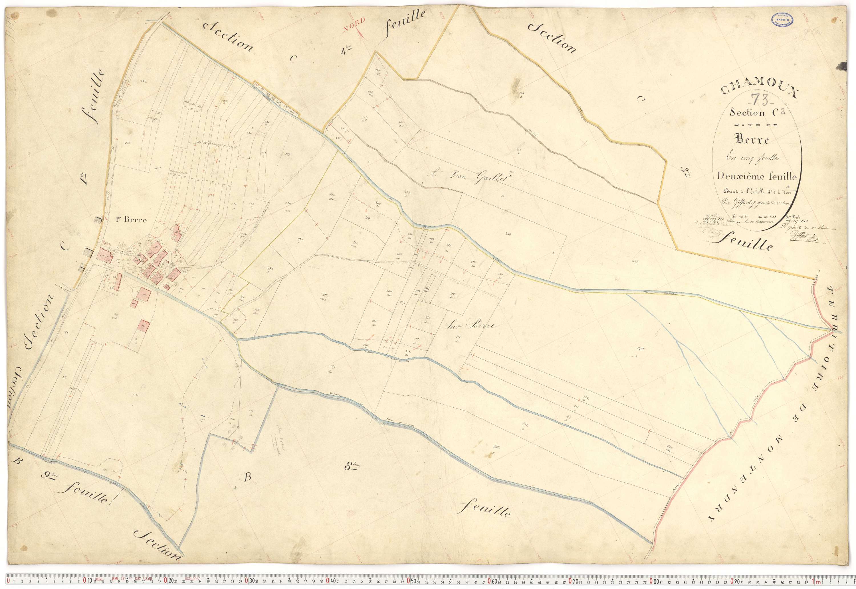 Chamoux-sur-Gelon - Cadastre français (1884).