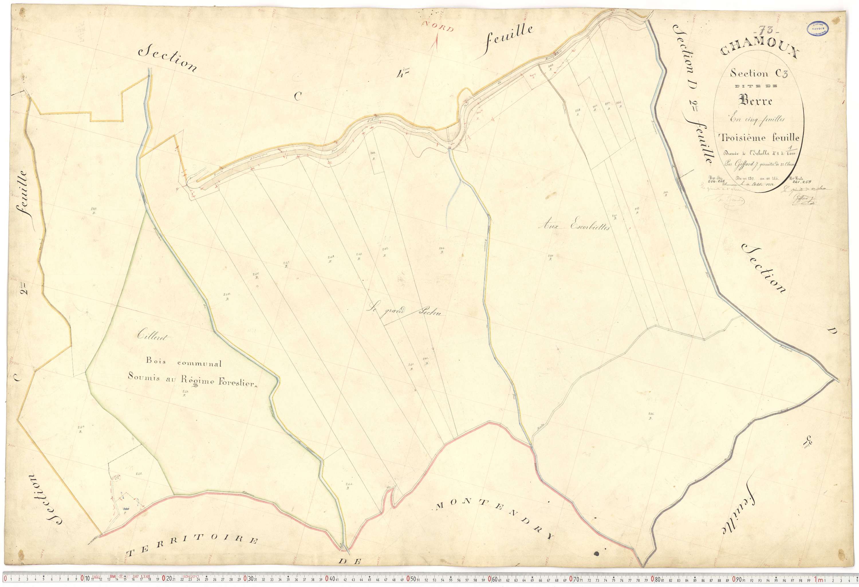 Chamoux-sur-Gelon - Cadastre français (1884).