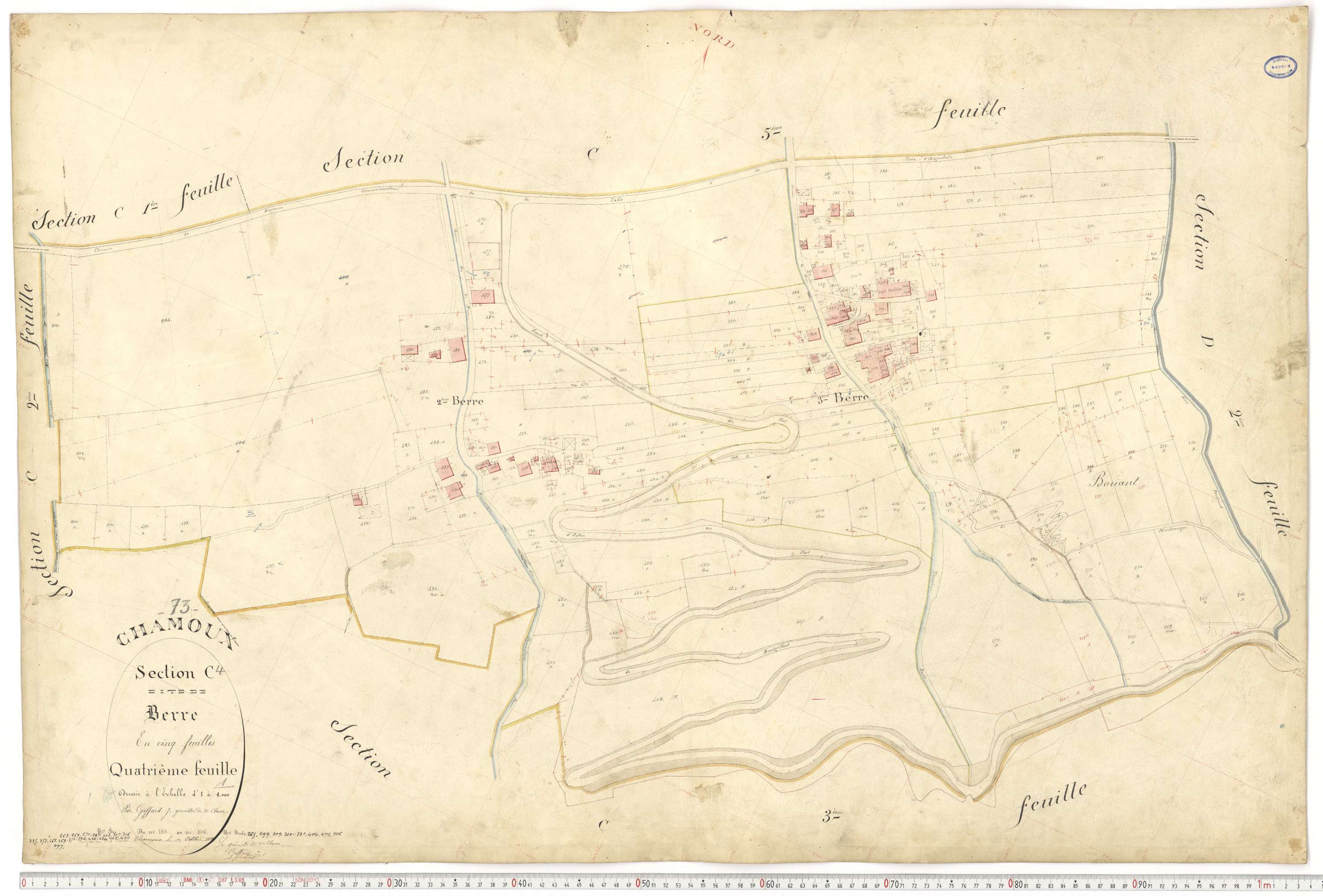Chamoux-sur-Gelon - Cadastre français (1884).