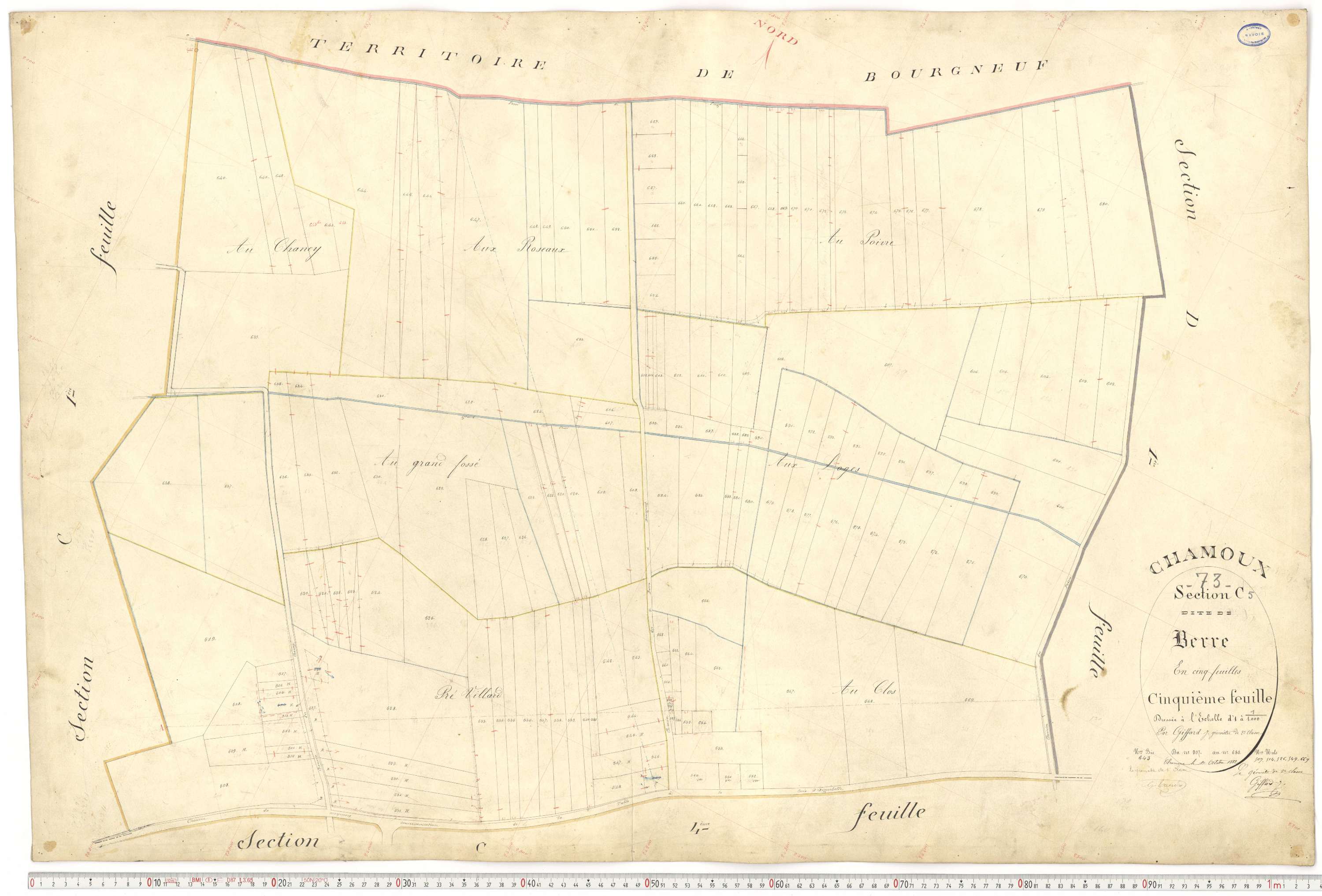 Chamoux-sur-Gelon - Cadastre français (1884).