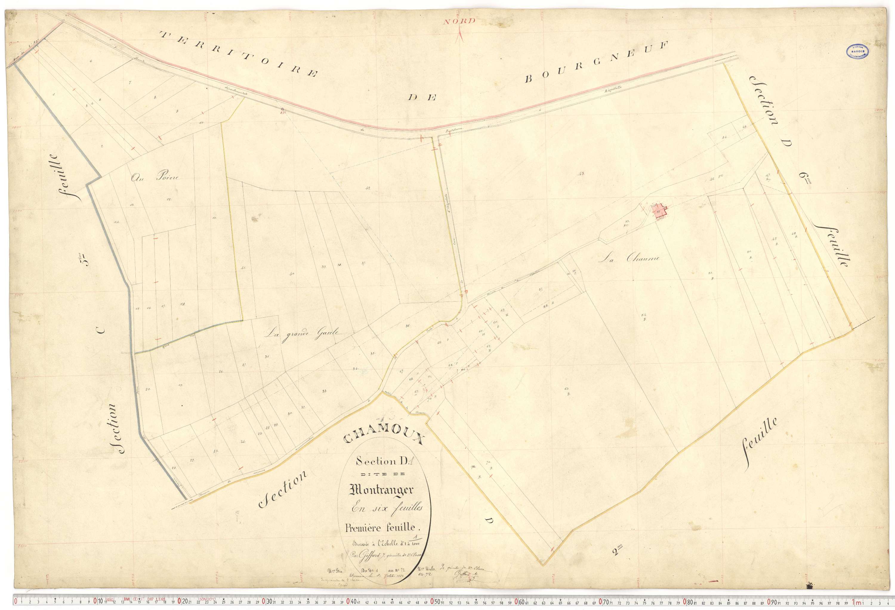 Chamoux-sur-Gelon - Cadastre français (1884).