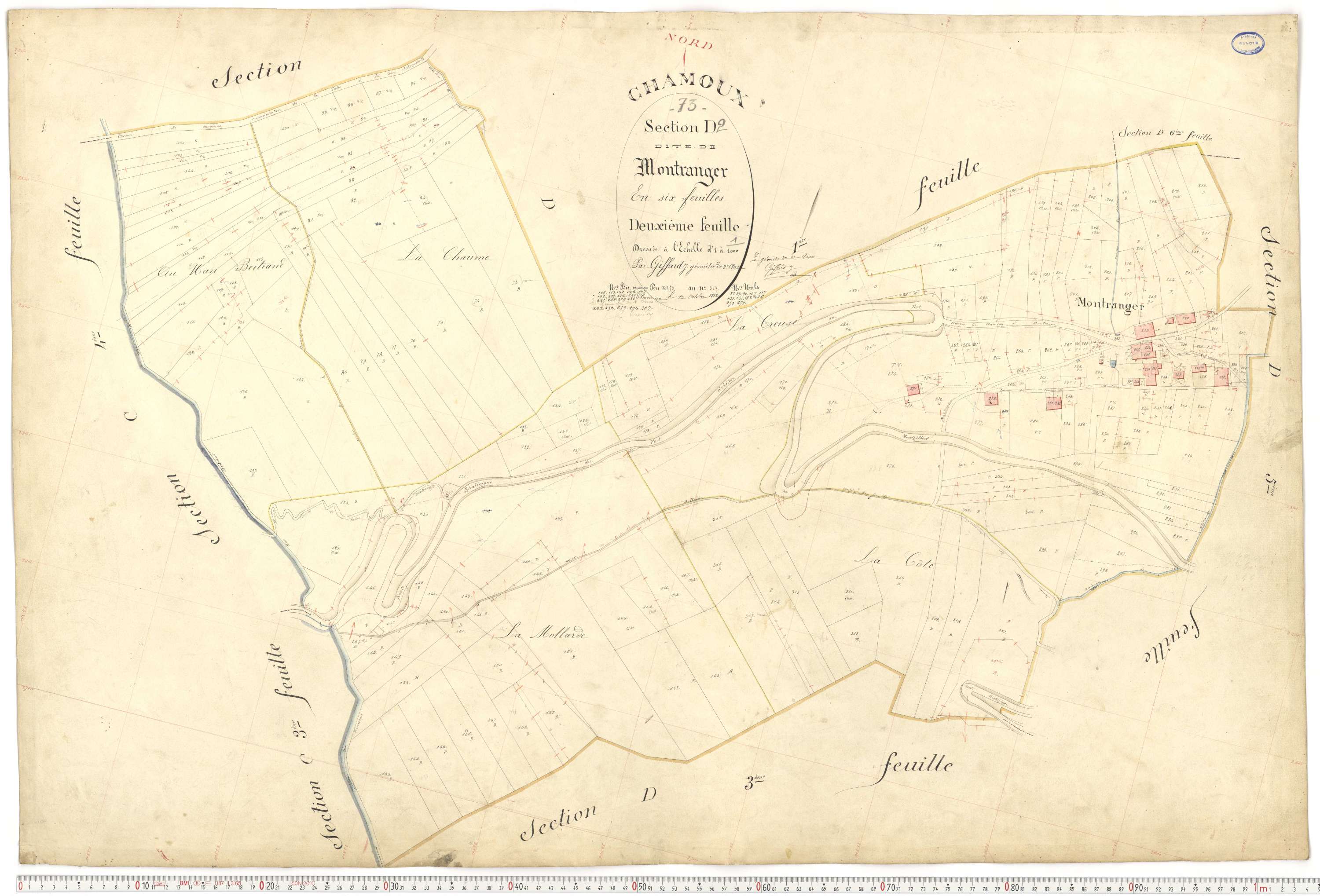 Chamoux-sur-Gelon - Cadastre français (1884).