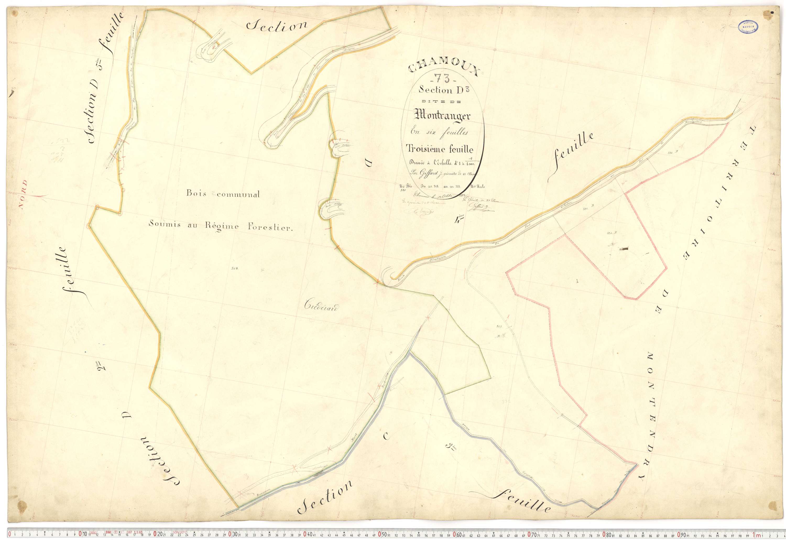 Chamoux-sur-Gelon - Cadastre français (1884).