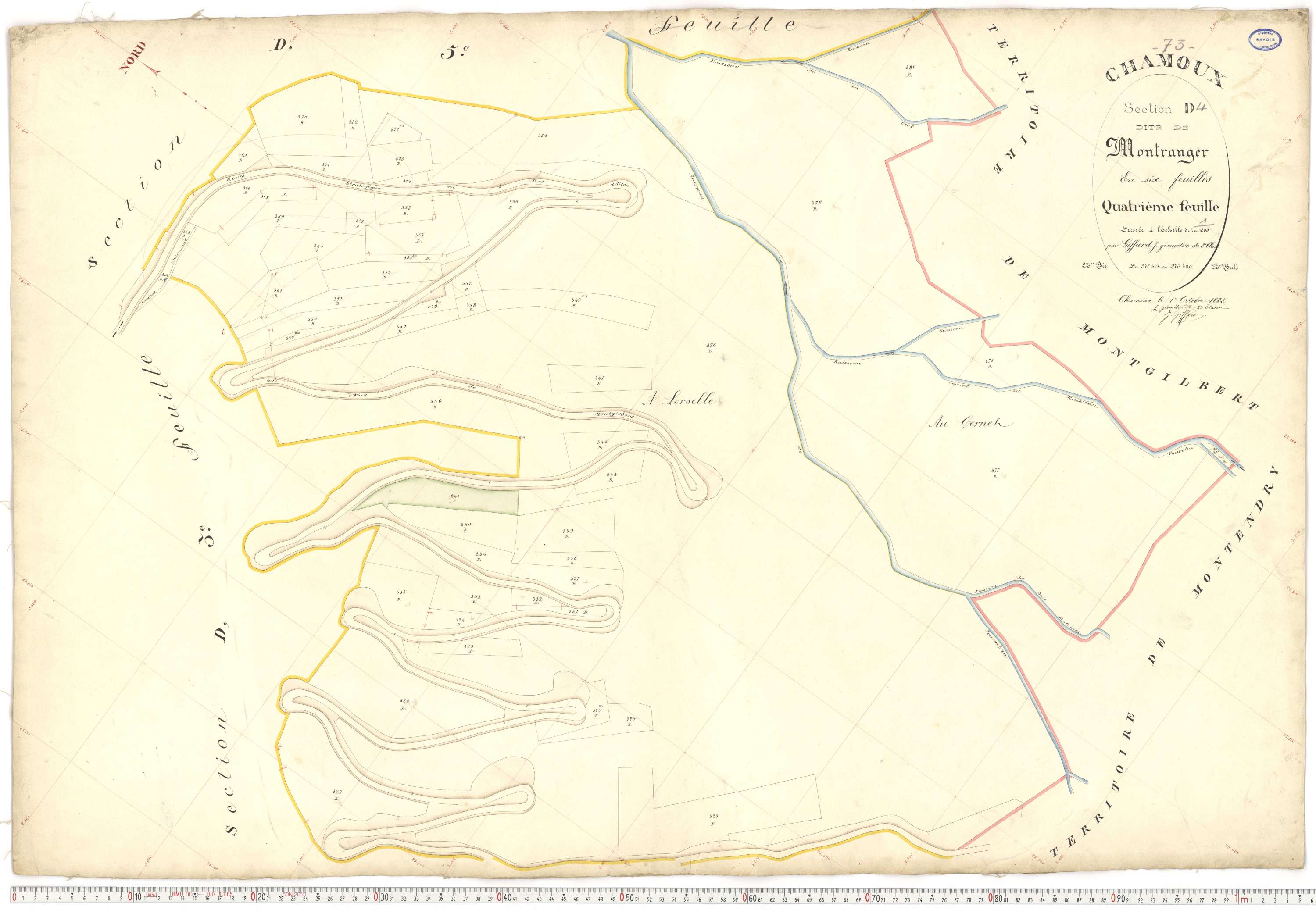 Chamoux-sur-Gelon - Cadastre français (1884).