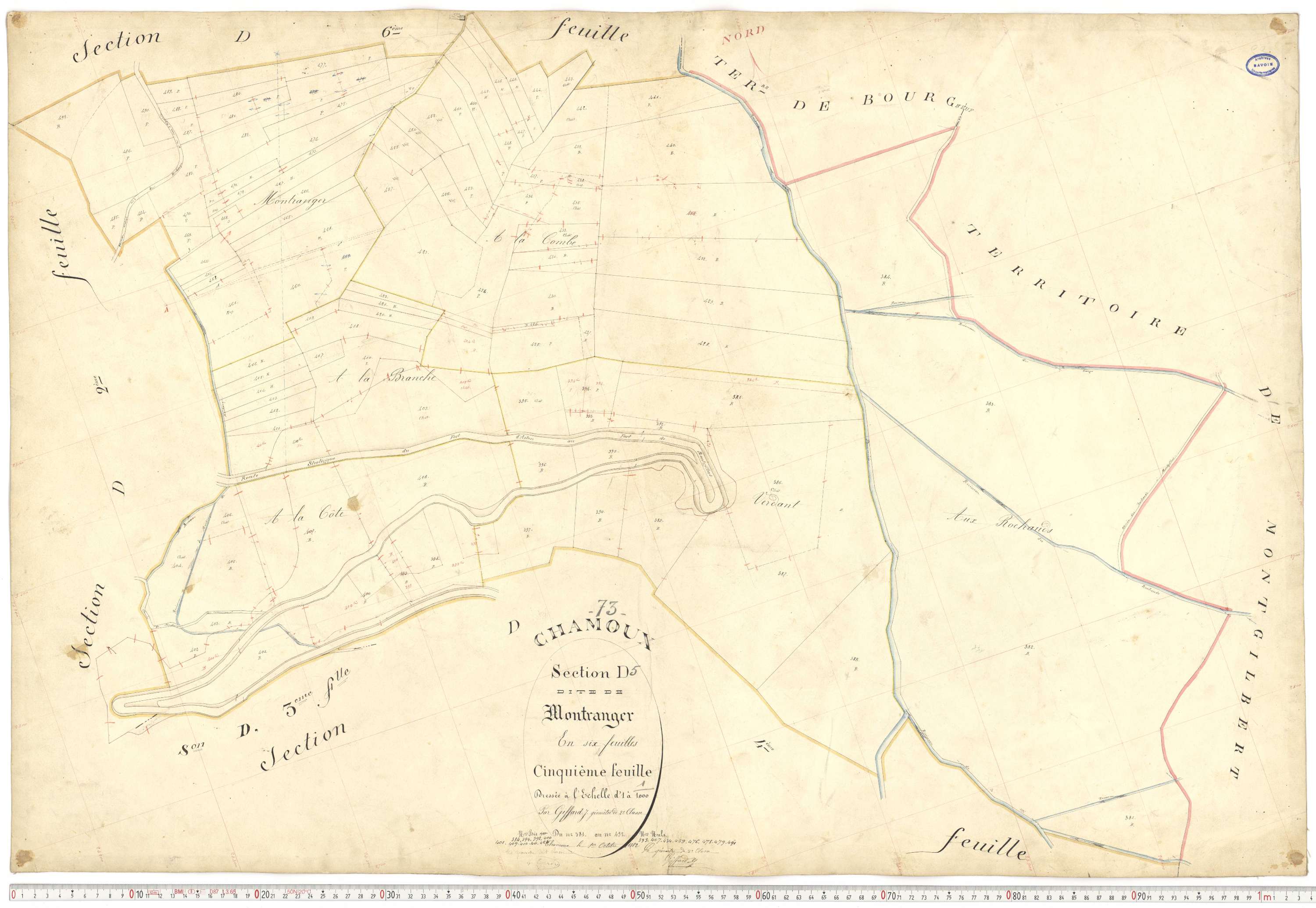 Chamoux-sur-Gelon - Cadastre français (1884).