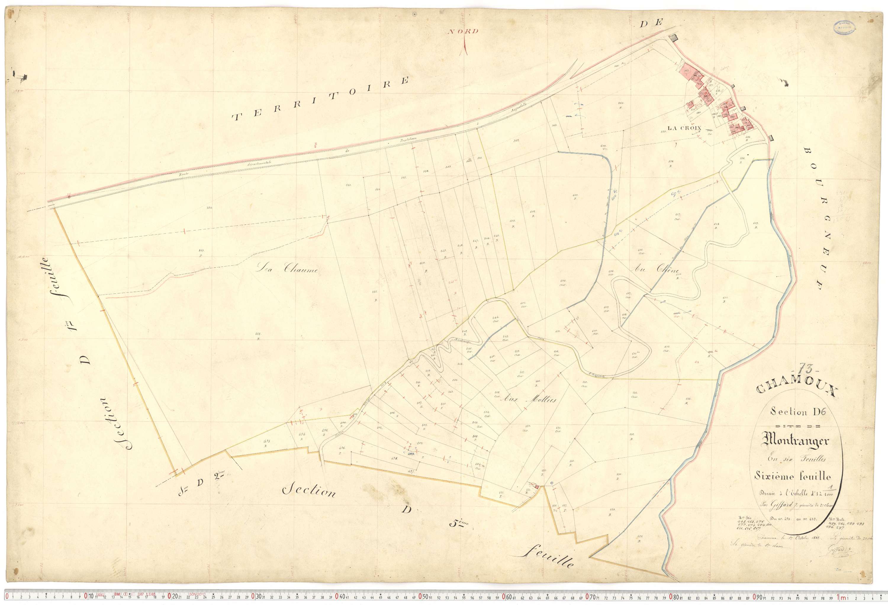 Chamoux-sur-Gelon - Cadastre français (1884).
