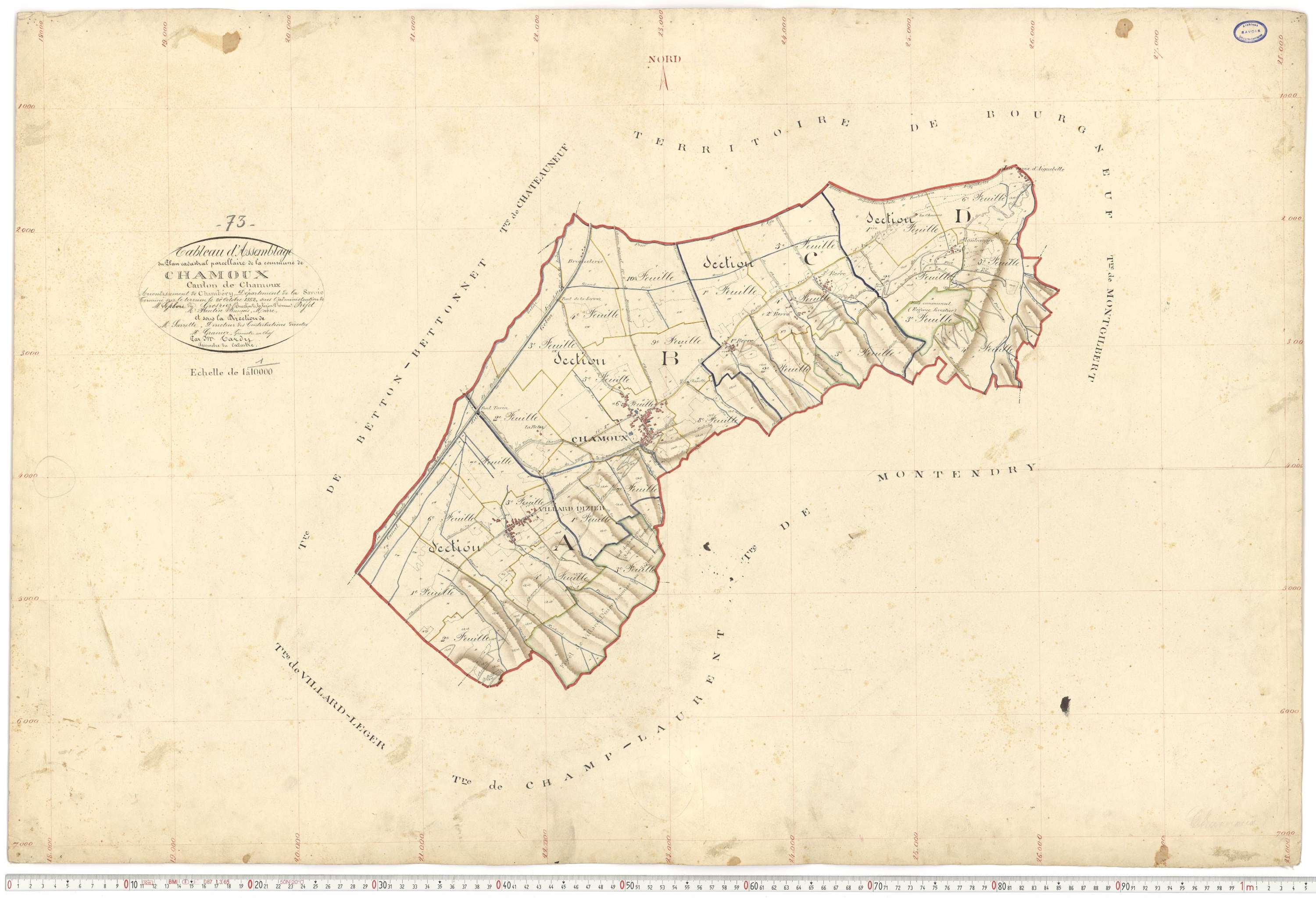 Chamoux-sur-Gelon - Cadastre français (1884).