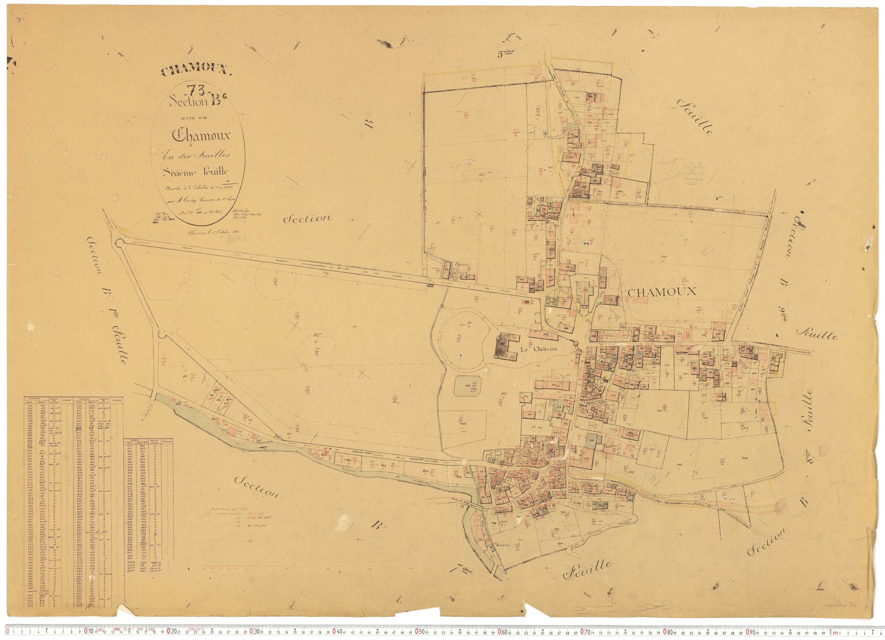Chamoux-sur-Gelon - Cadastre rénové, version de travail (1957).