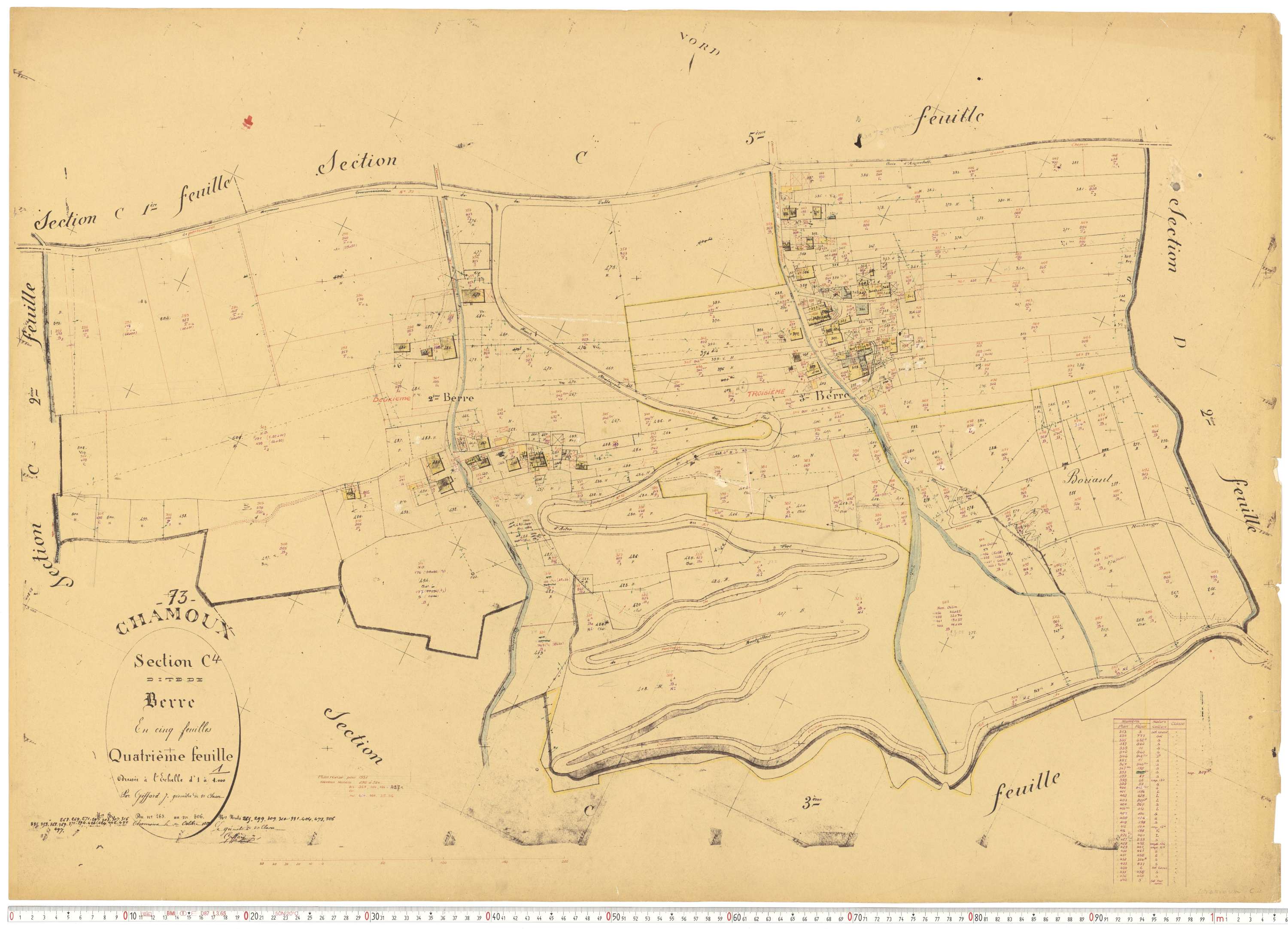 Chamoux-sur-Gelon - Cadastre rénové, version de travail (1957).