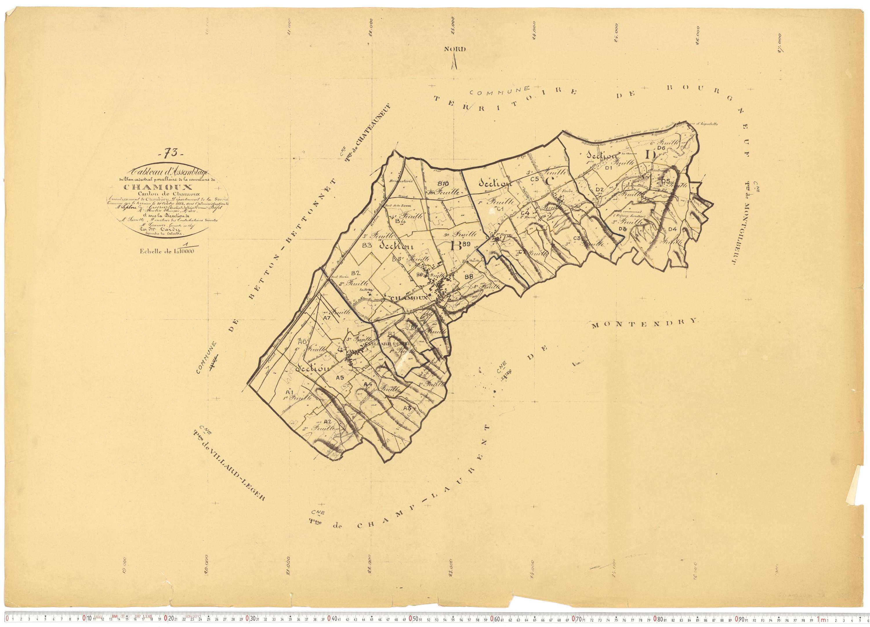 Chamoux-sur-Gelon - Cadastre rénové, version de travail (1957).