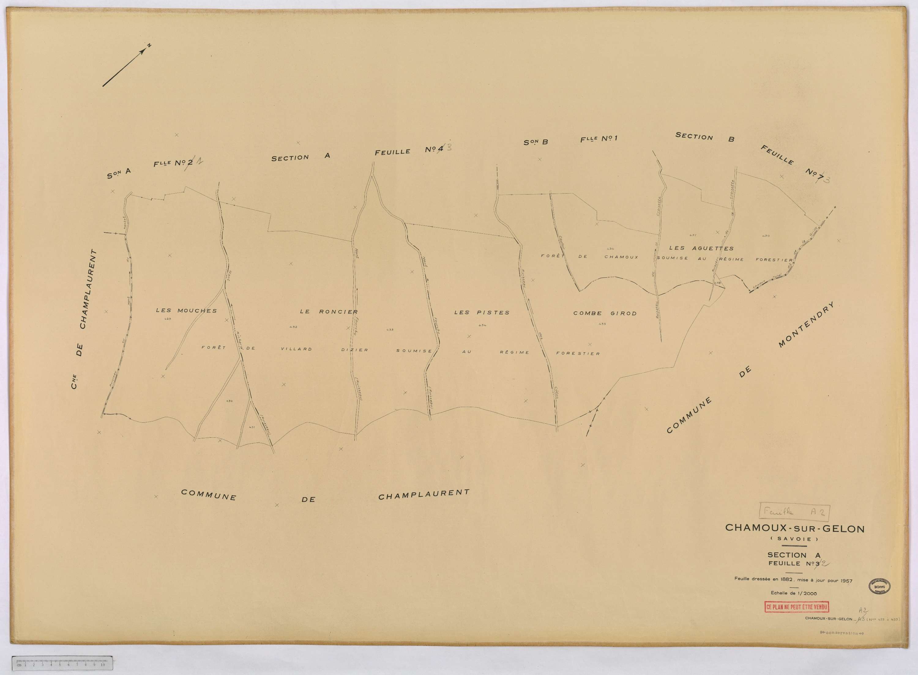 Chamoux-sur-Gelon - Cadastre rénové, version définitive (1957).