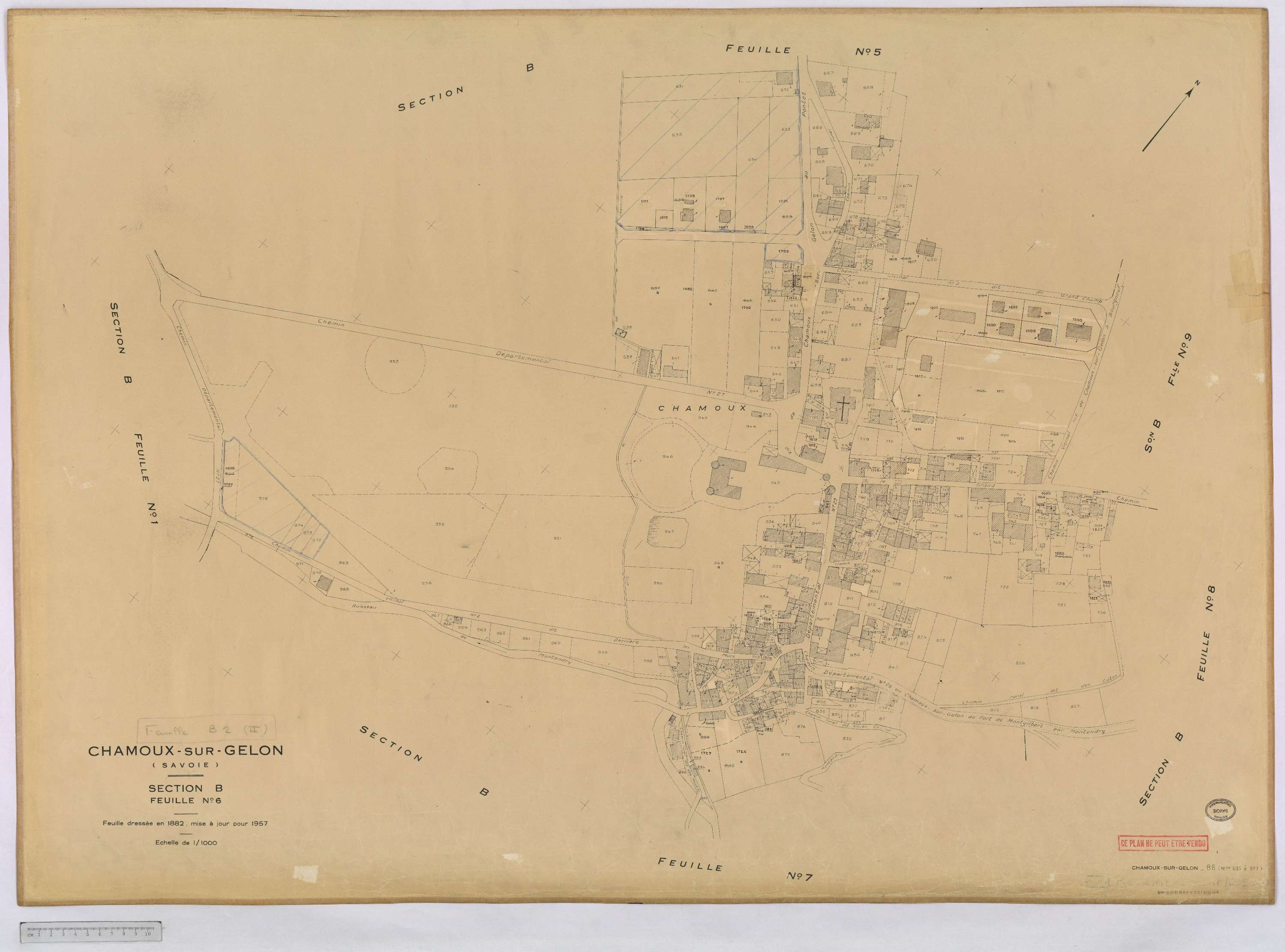 Chamoux-sur-Gelon - Cadastre rénové, version définitive (1957).