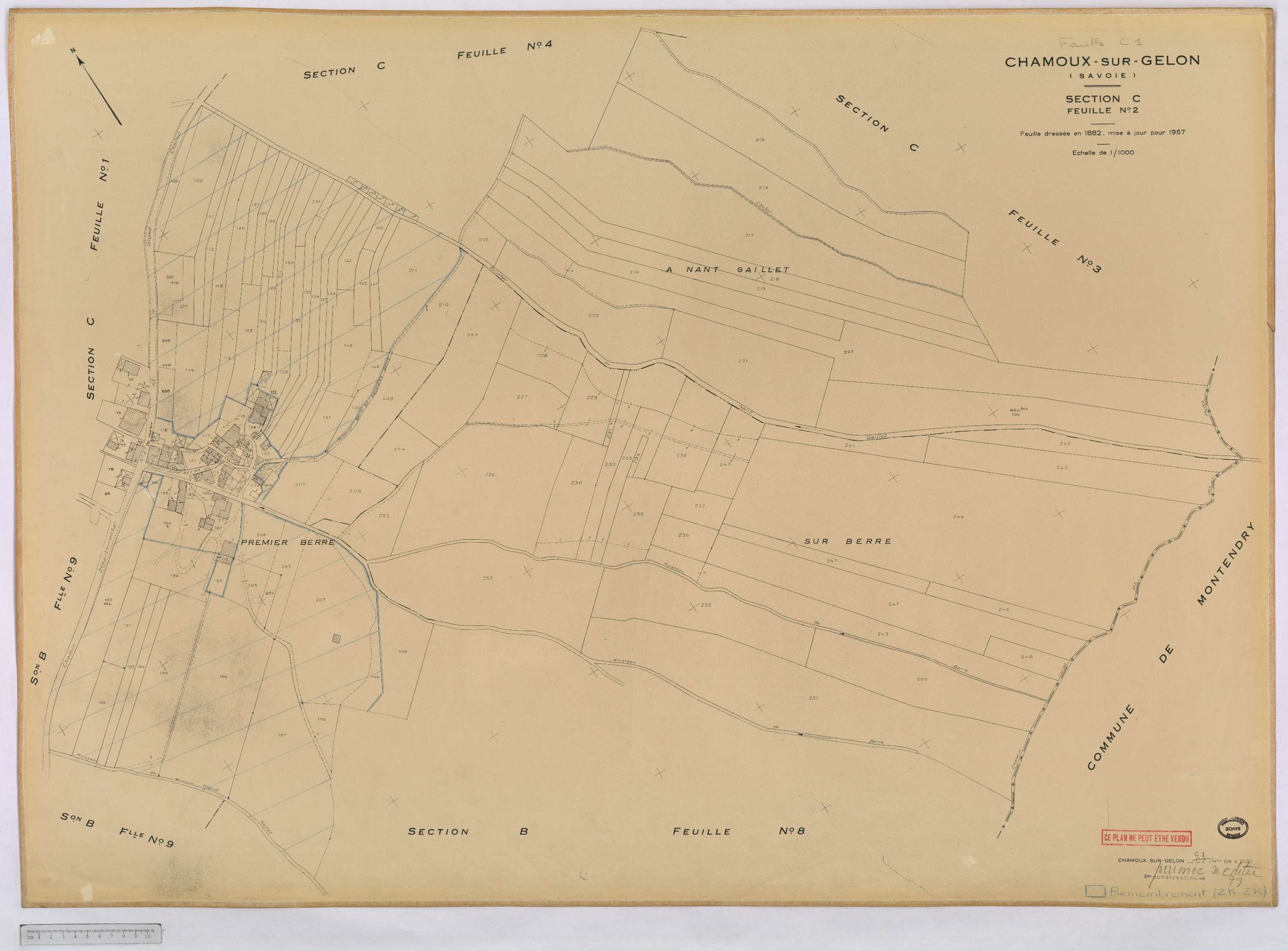 Chamoux-sur-Gelon - Cadastre rénové, version définitive (1957).