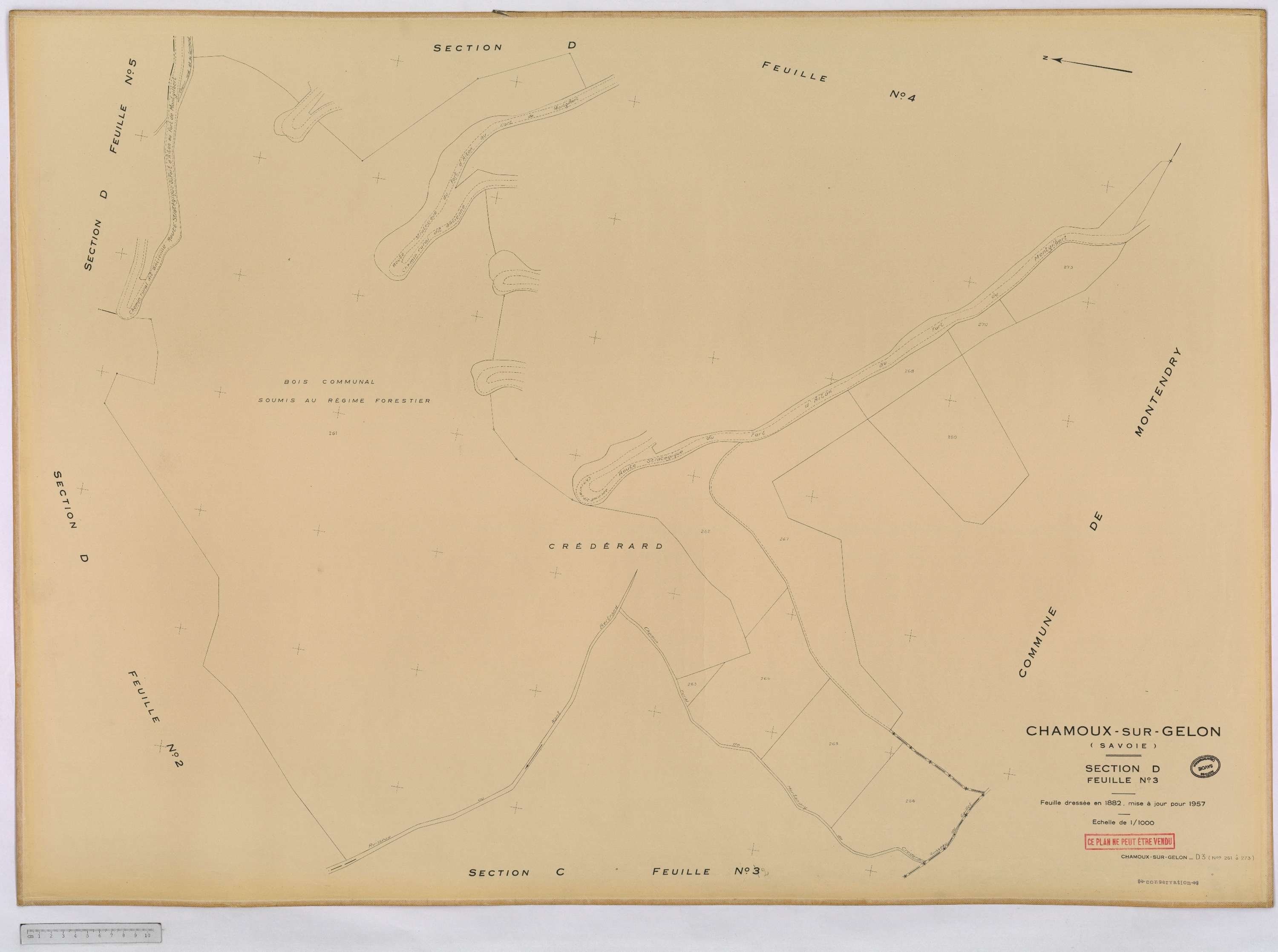 Chamoux-sur-Gelon - Cadastre rénové, version définitive (1957).