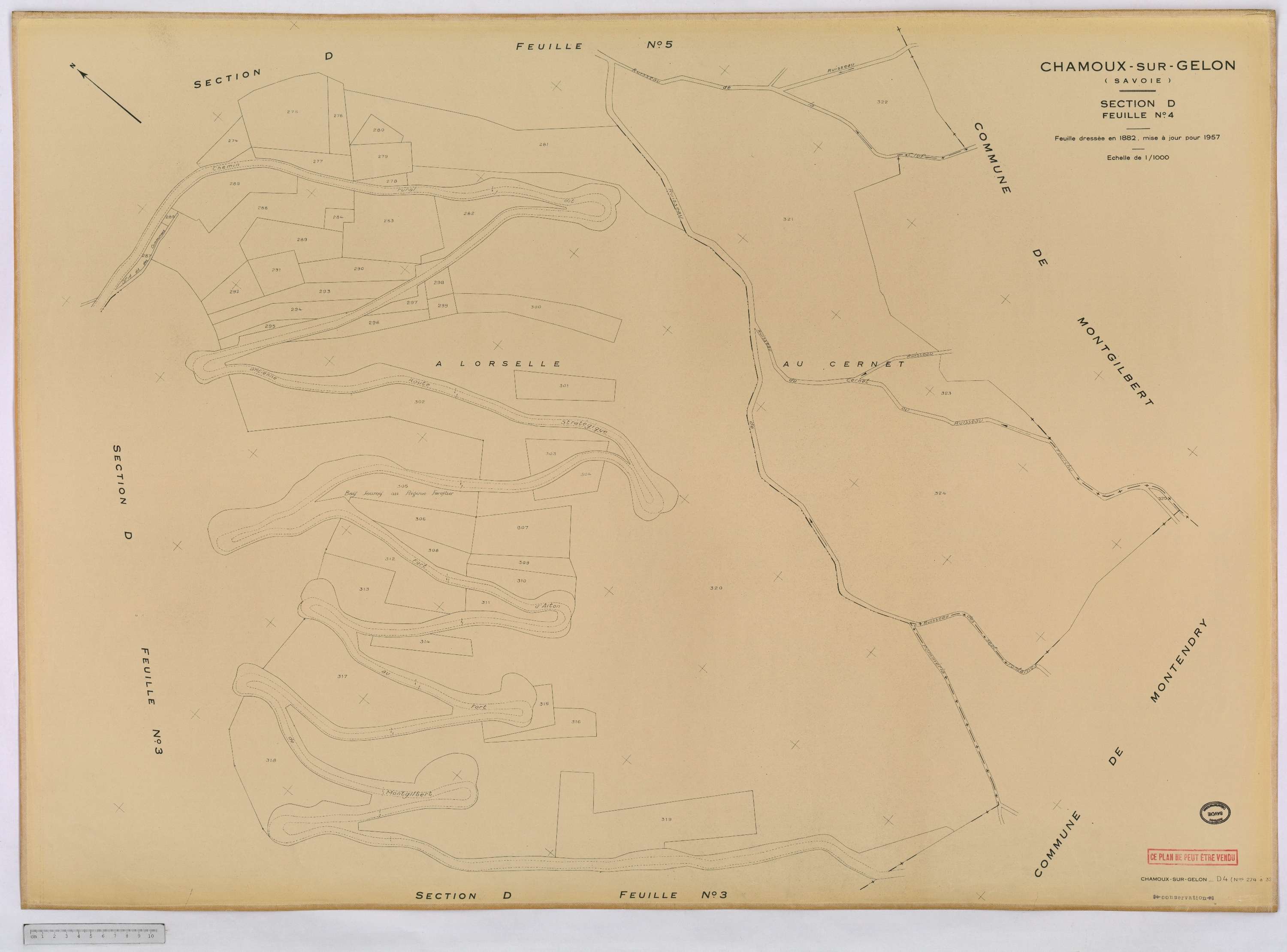 Chamoux-sur-Gelon - Cadastre rénové, version définitive (1957).
