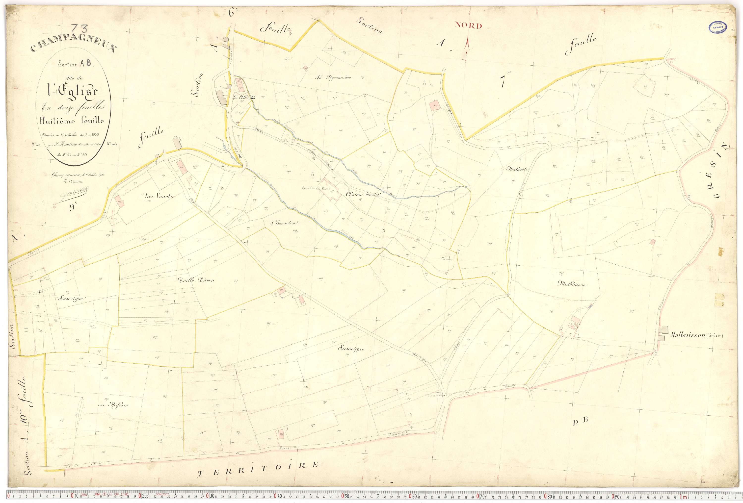 Champagneux - Plans cadastraux du premier cadastre français.