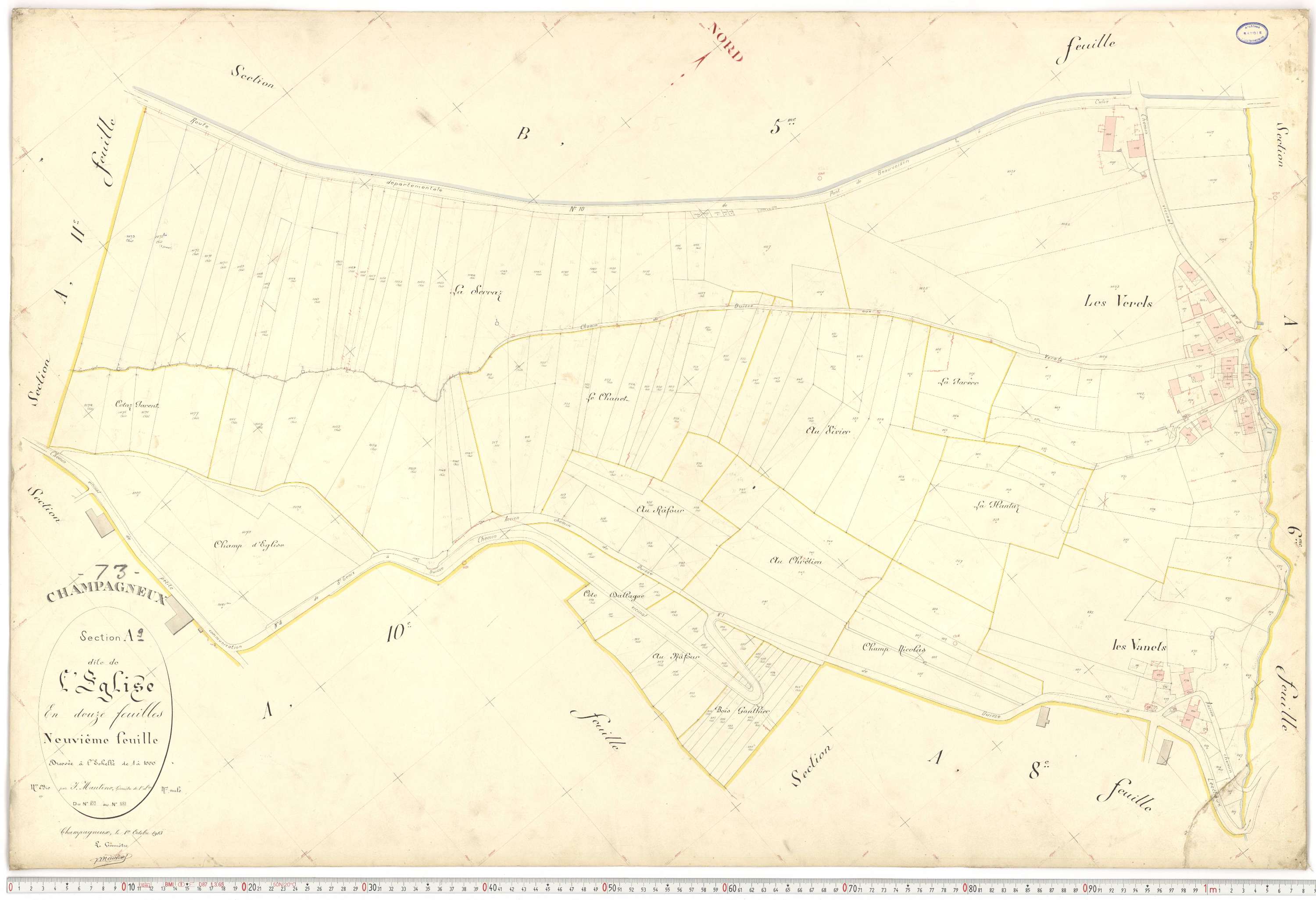 Champagneux - Plans cadastraux du premier cadastre français.