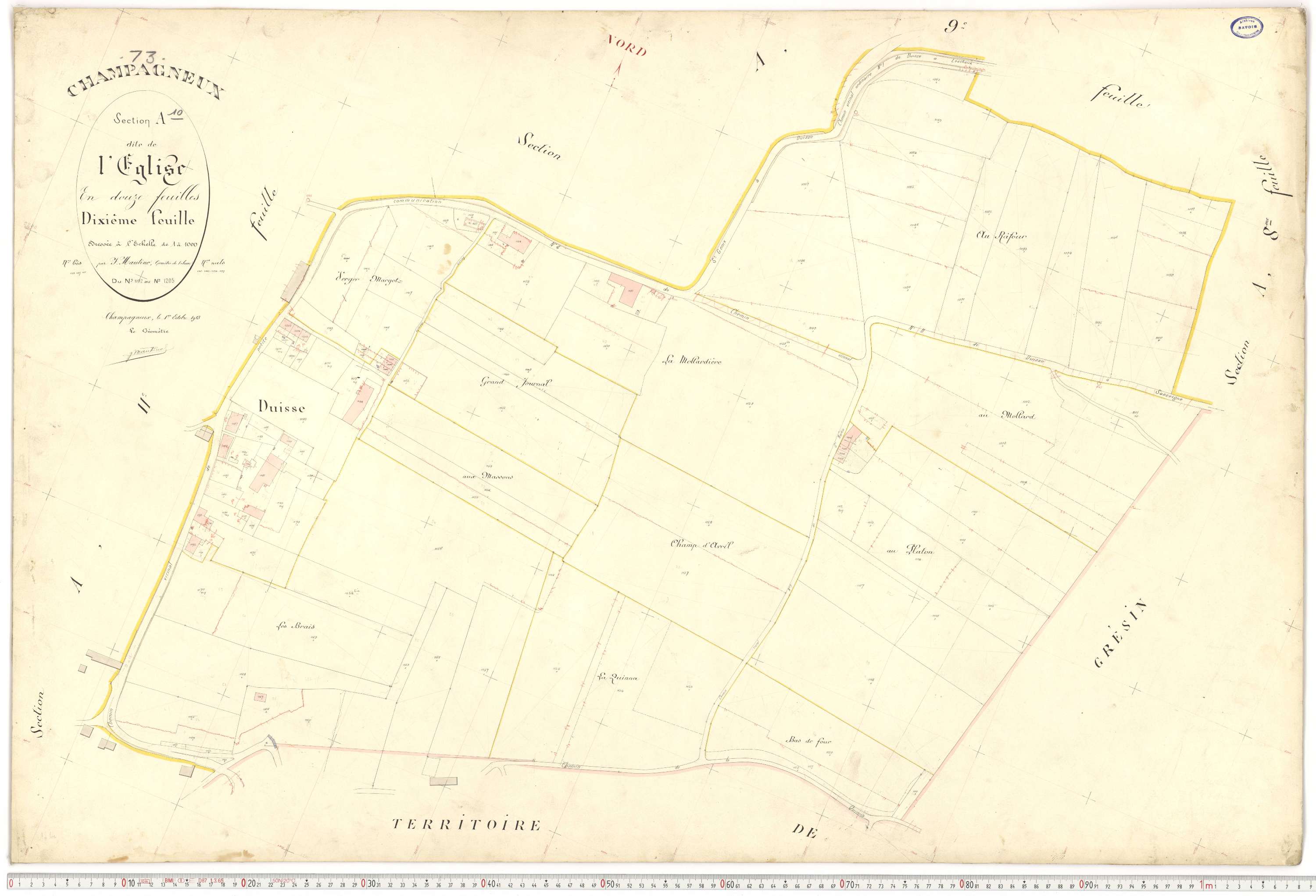 Champagneux - Plans cadastraux du premier cadastre français.
