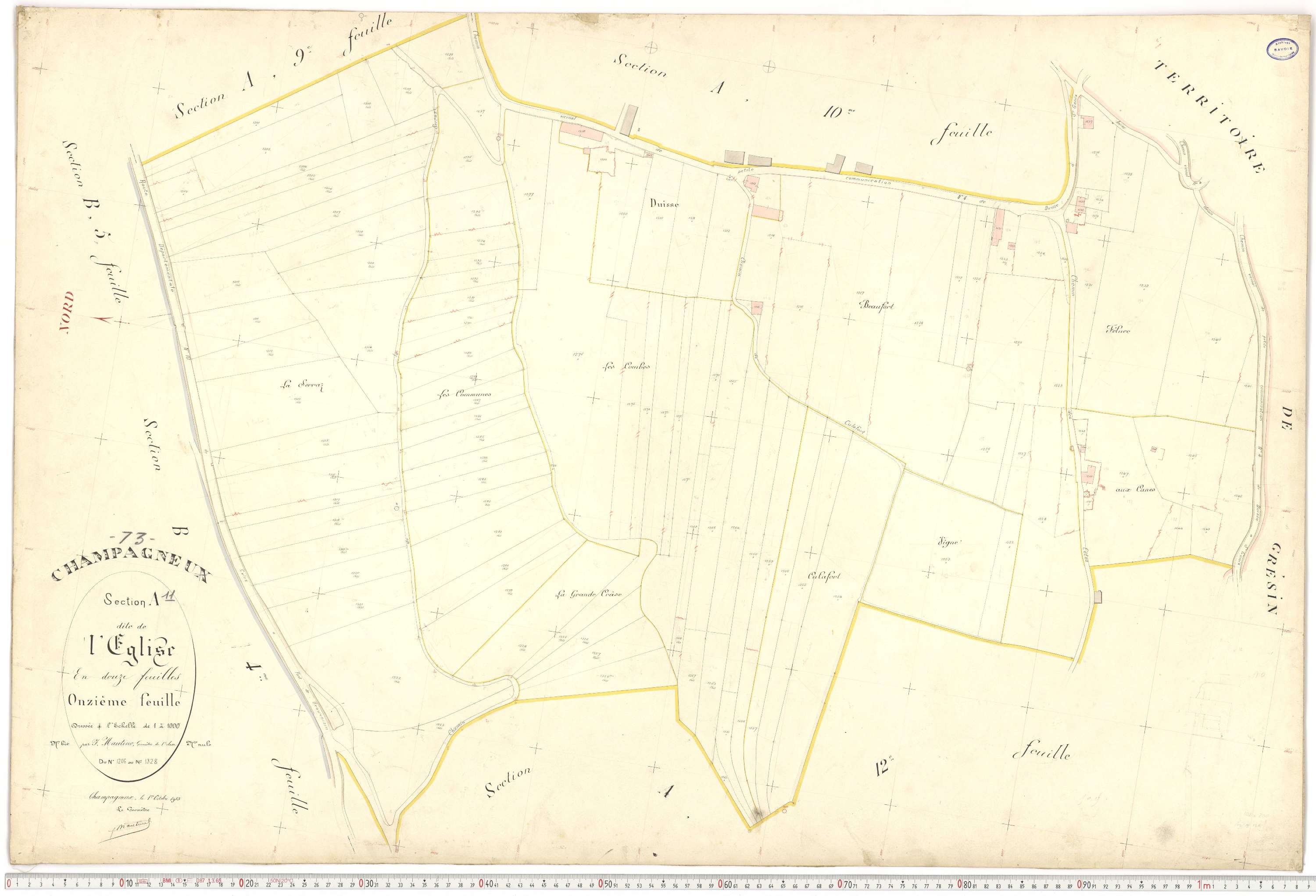 Champagneux - Plans cadastraux du premier cadastre français.