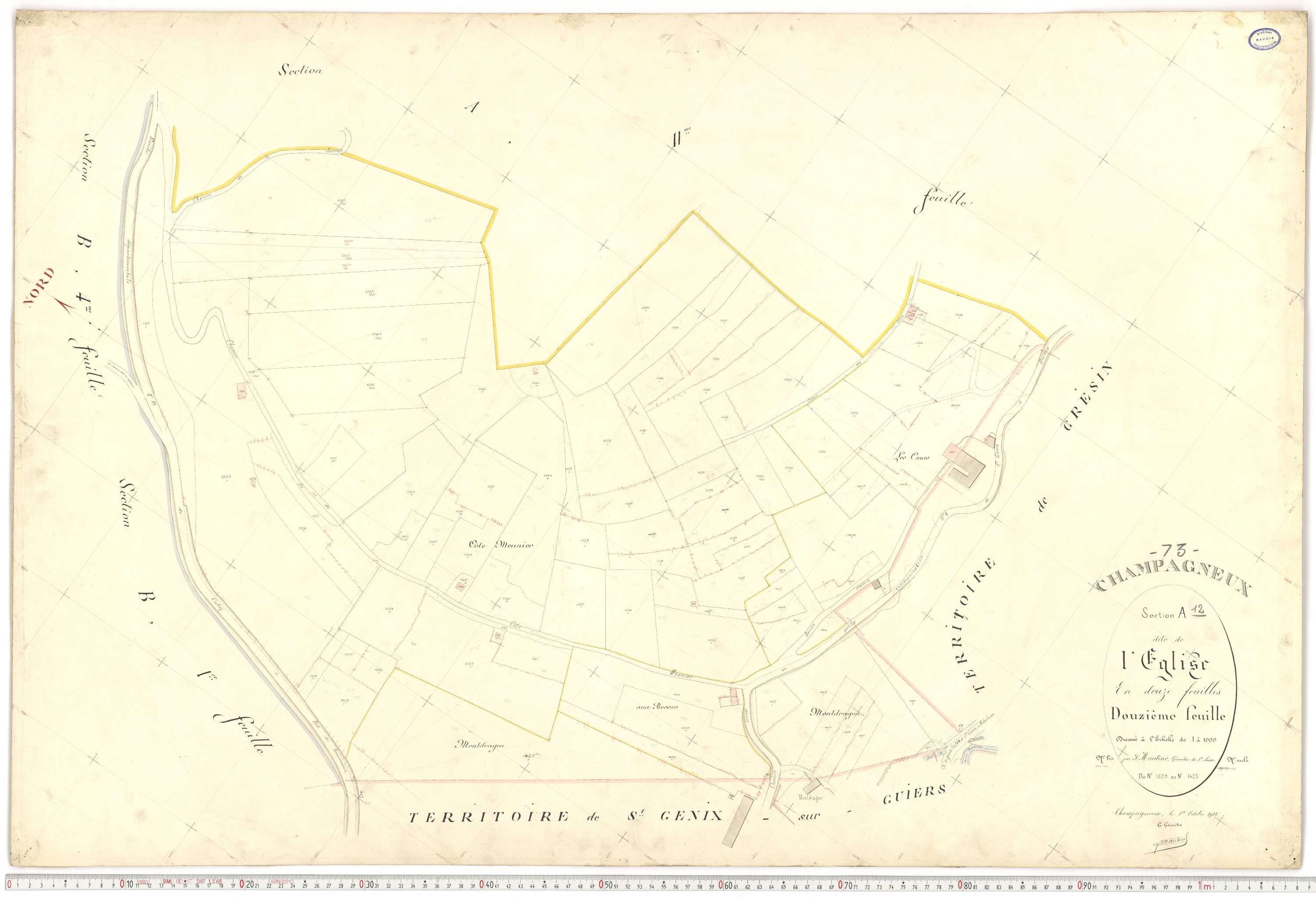 Champagneux - Plans cadastraux du premier cadastre français.