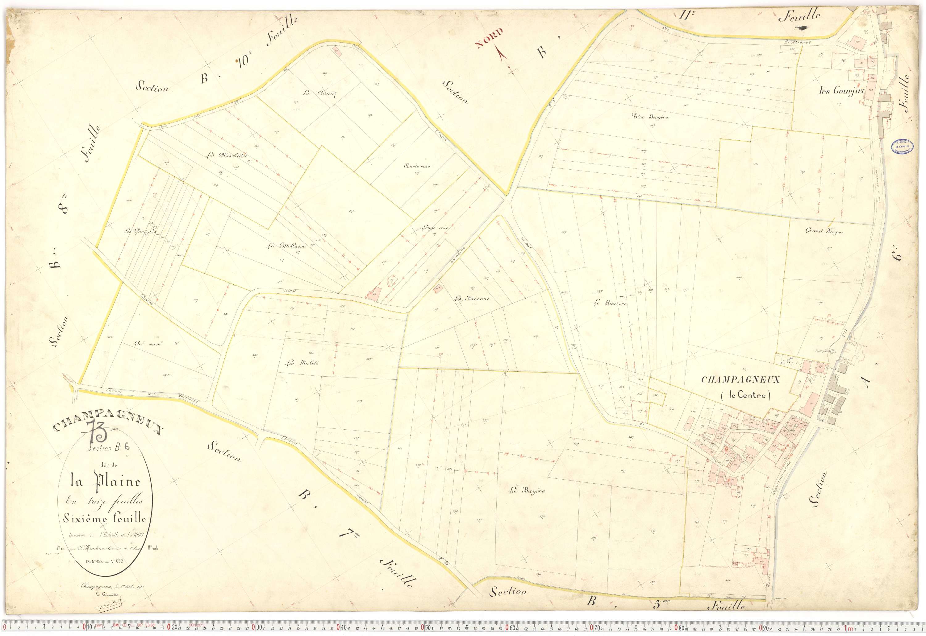 Champagneux - Plans cadastraux du premier cadastre français.