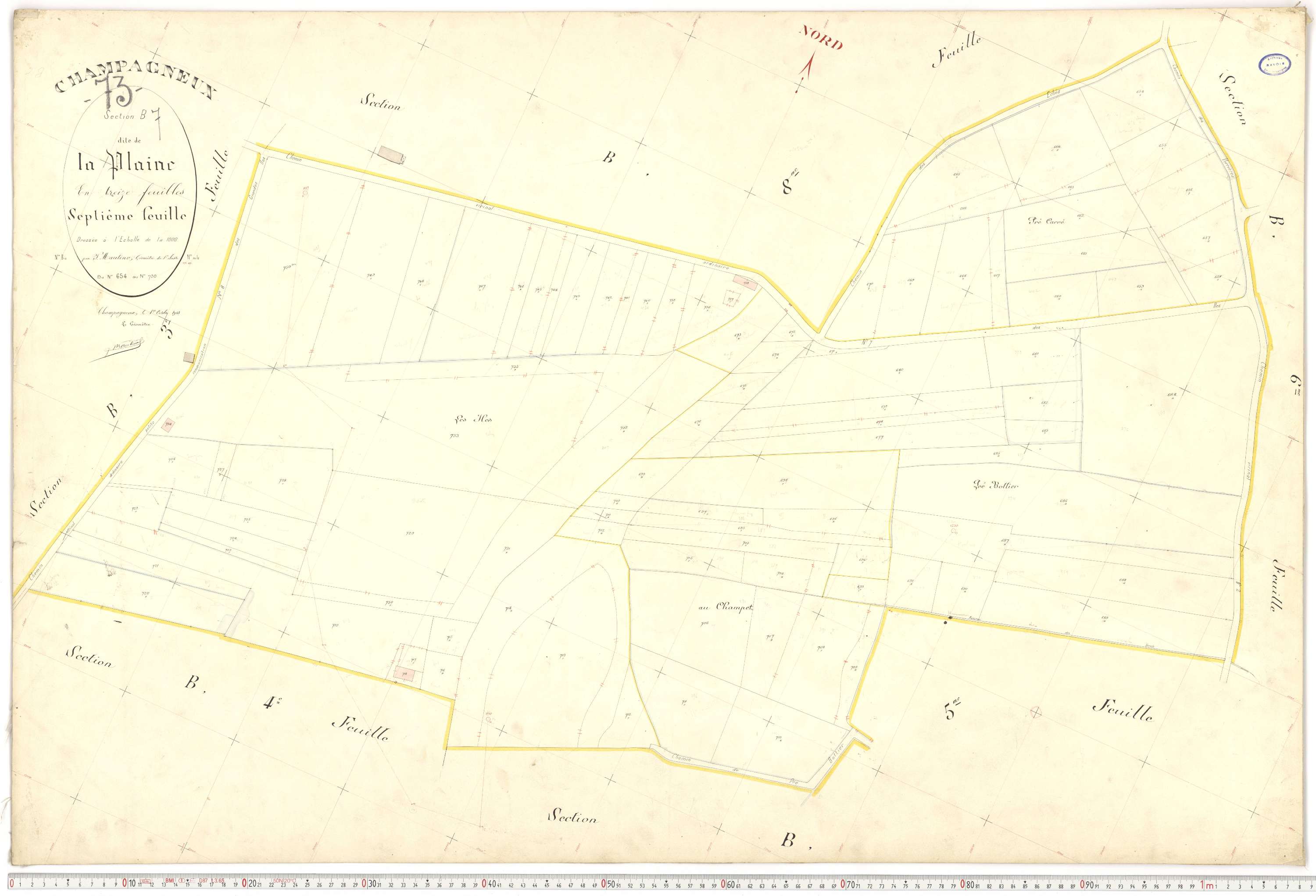 Champagneux - Plans cadastraux du premier cadastre français.