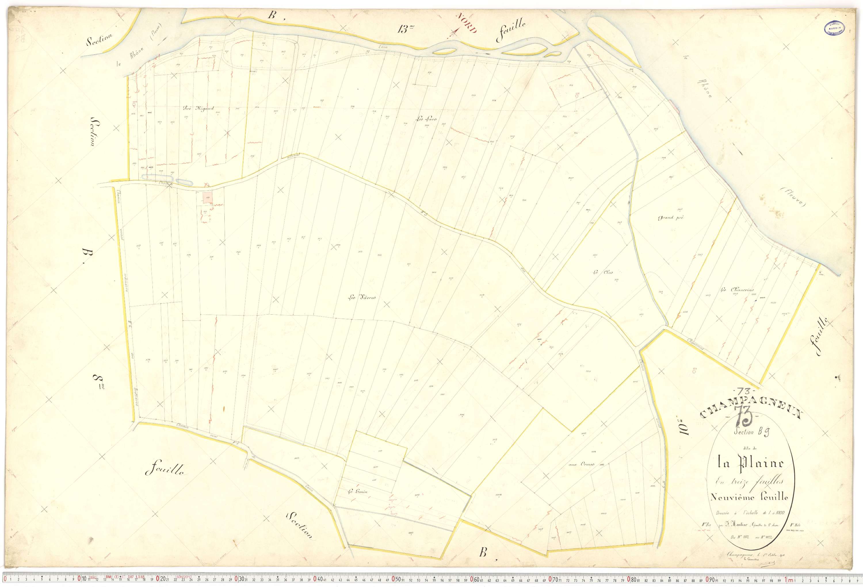 Champagneux - Plans cadastraux du premier cadastre français.