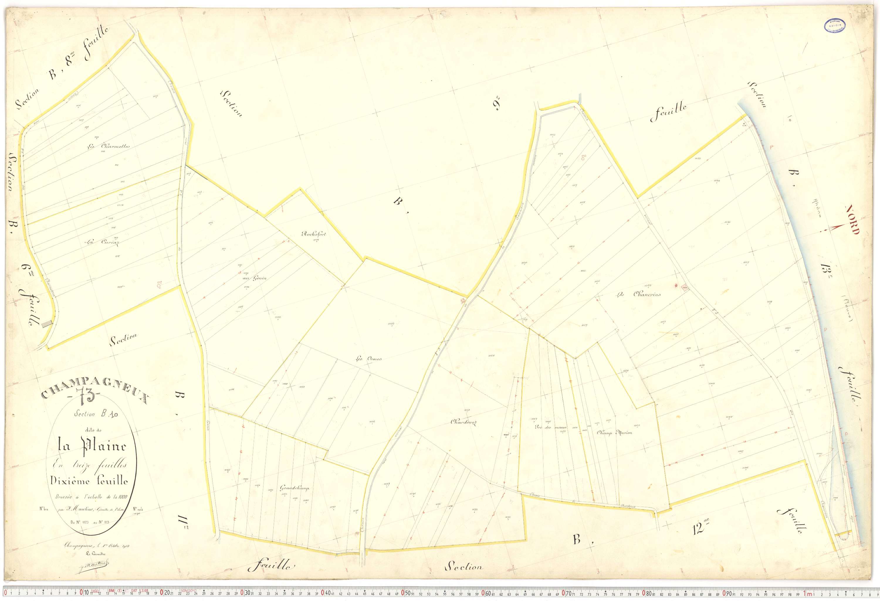 Champagneux - Plans cadastraux du premier cadastre français.