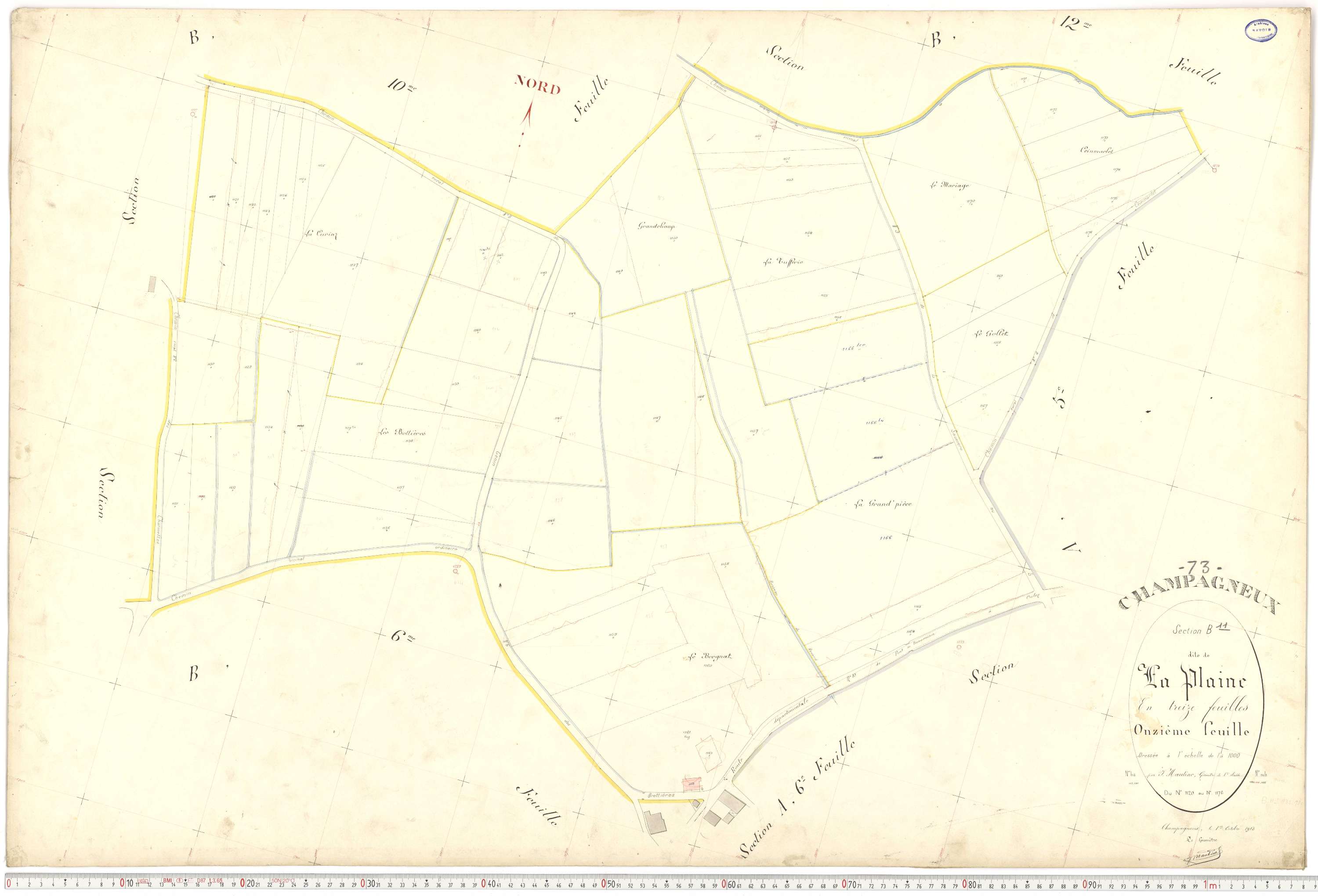 Champagneux - Plans cadastraux du premier cadastre français.