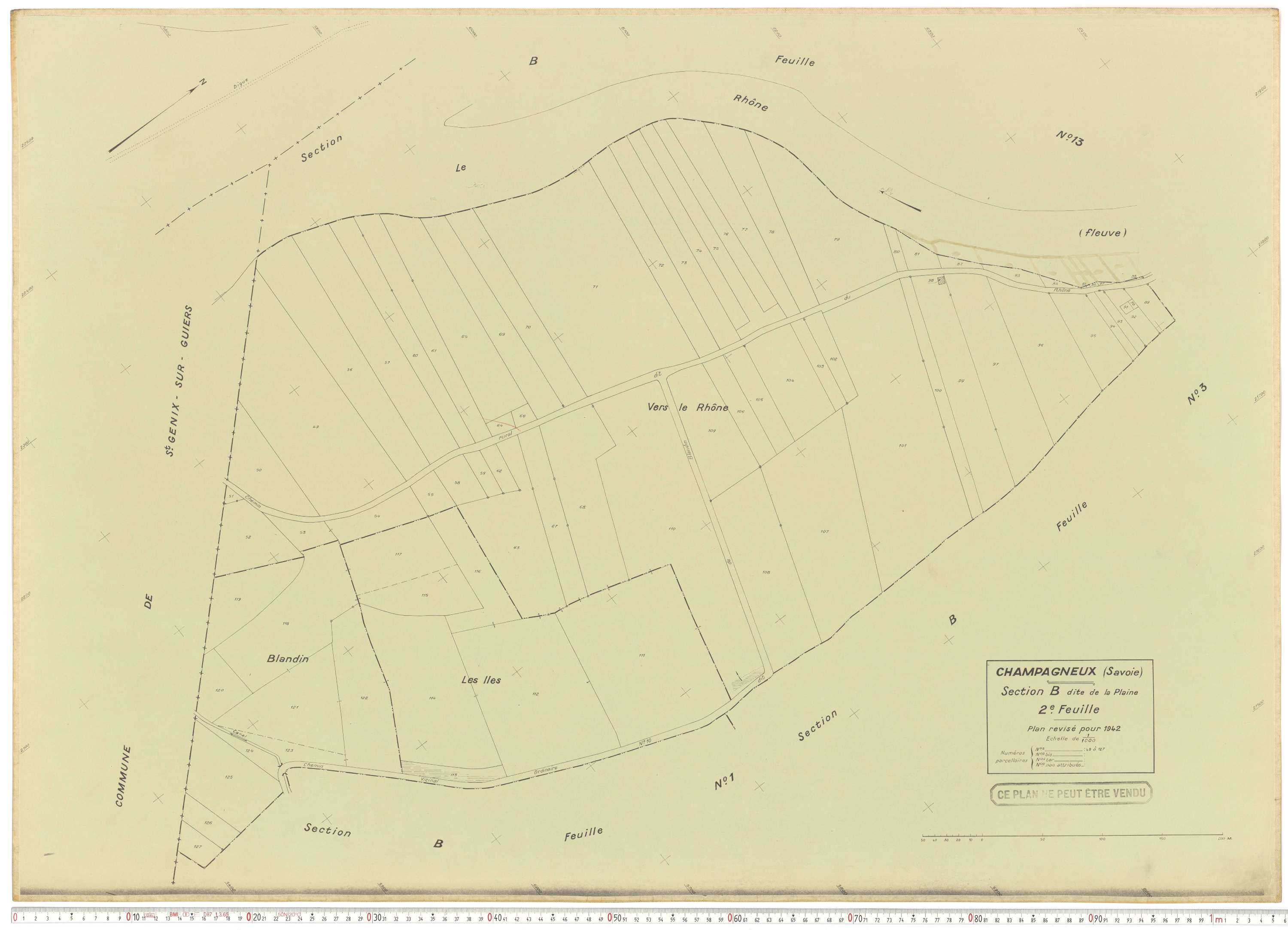 Champagneux - Plans cadastraux du cadastre rénové en 1942 et mis à jour en 1988.