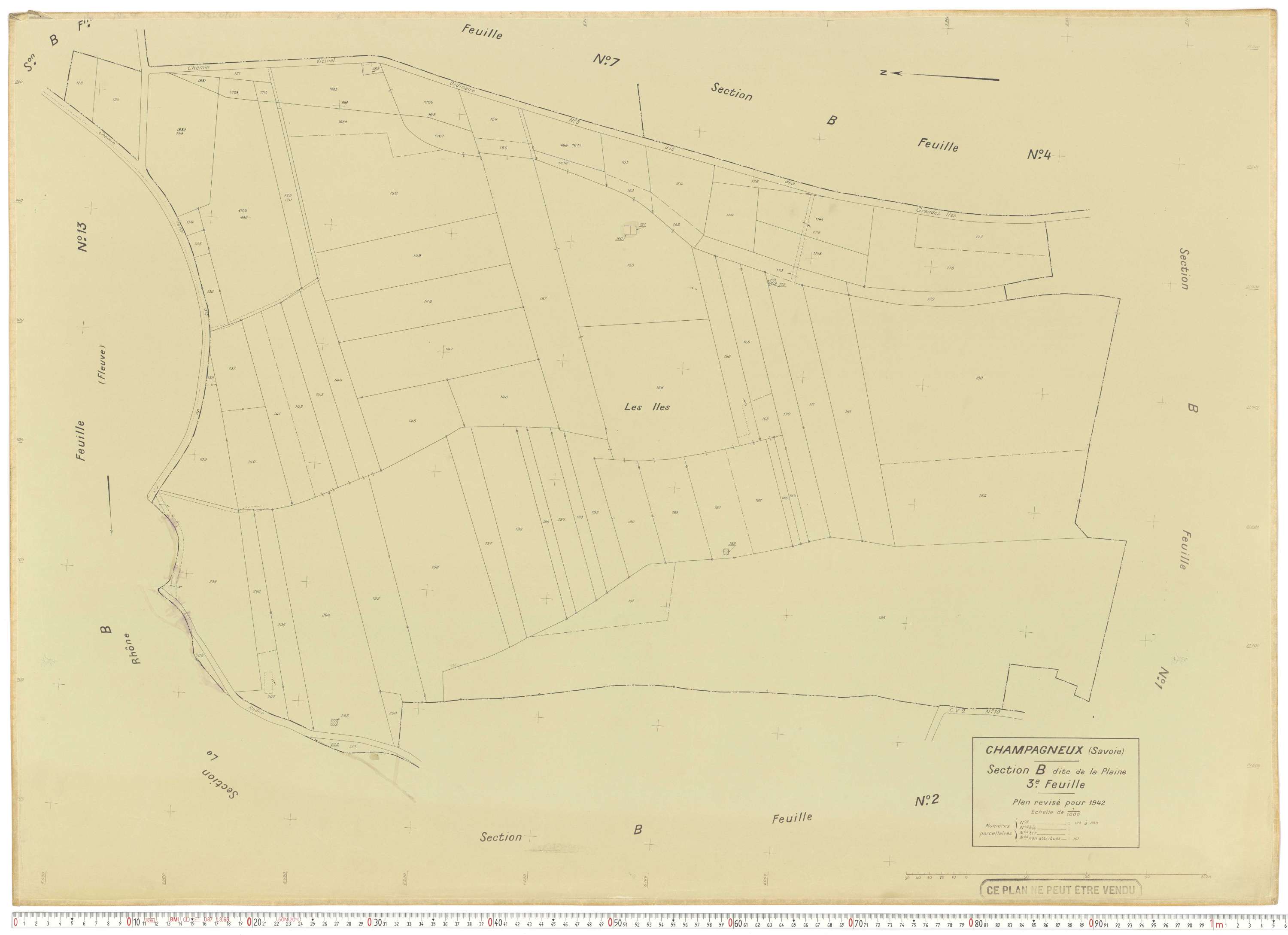 Champagneux - Plans cadastraux du cadastre rénové en 1942 et mis à jour en 1988.