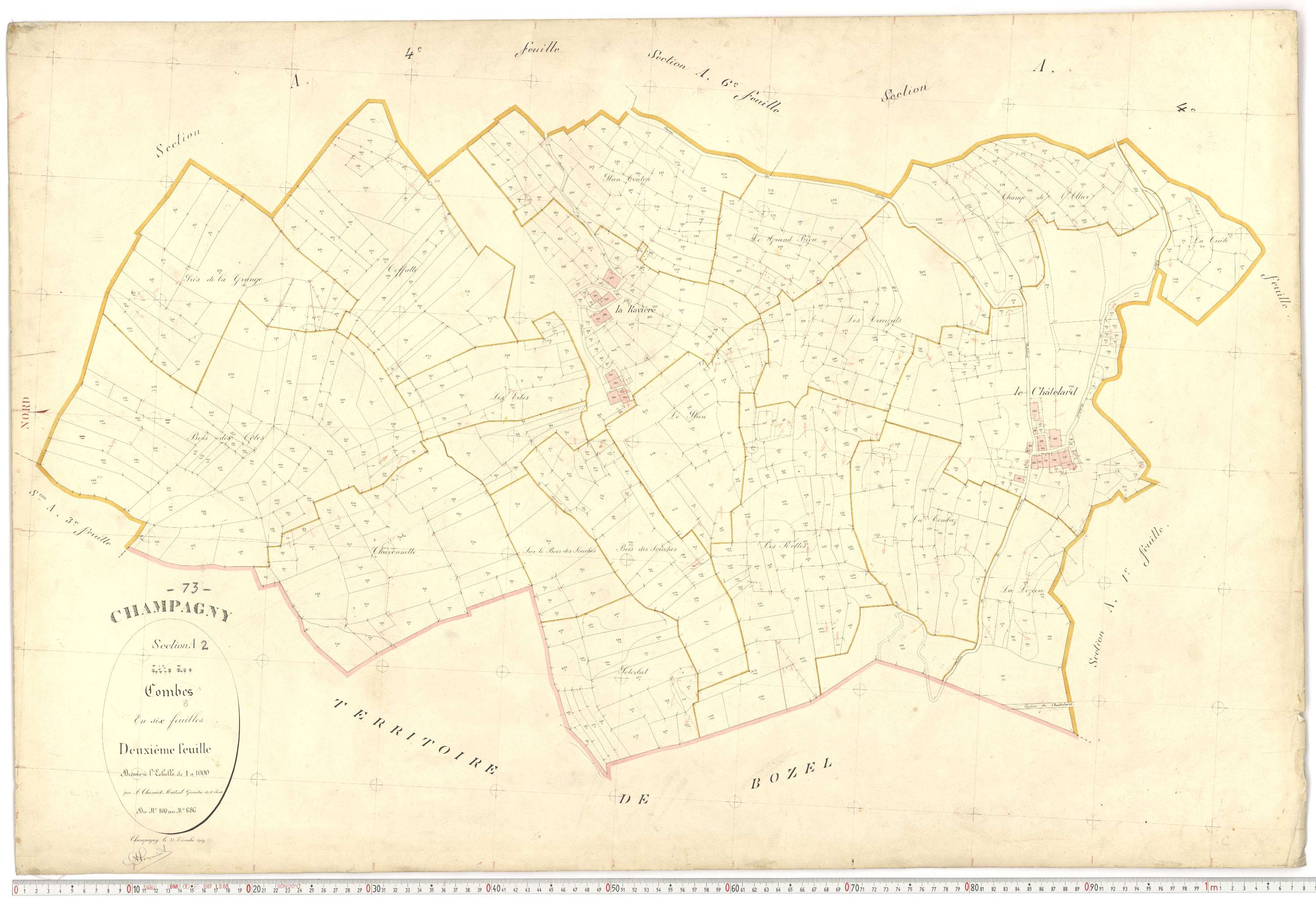 Champagny-en-Vanoise - Plans cadastraux du premier cadastre français.