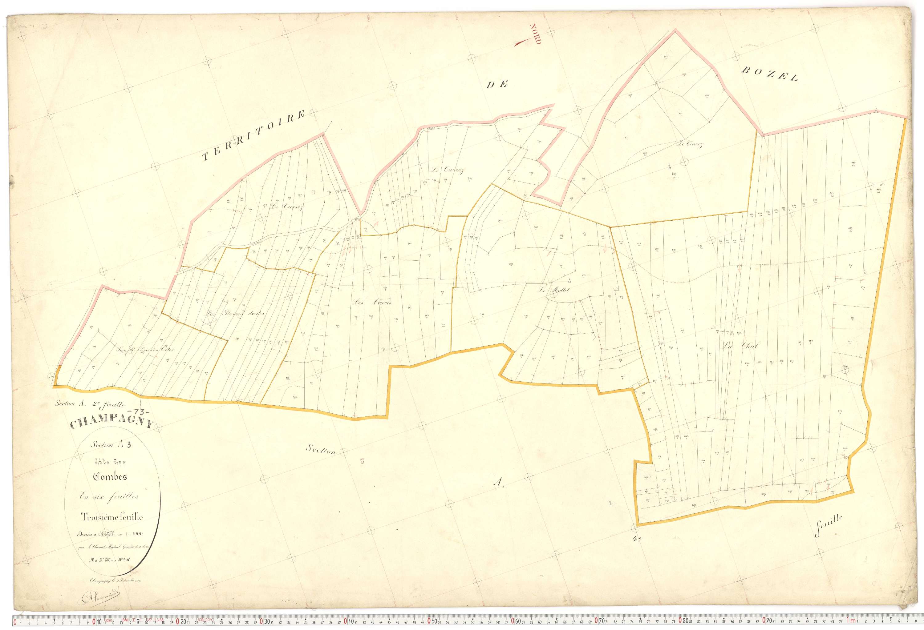 Champagny-en-Vanoise - Plans cadastraux du premier cadastre français.