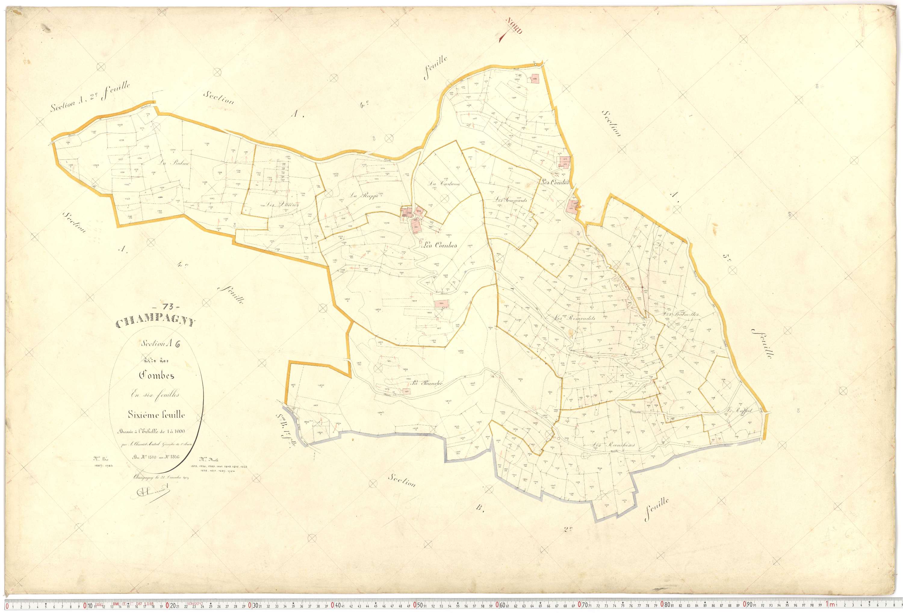 Champagny-en-Vanoise - Plans cadastraux du premier cadastre français.